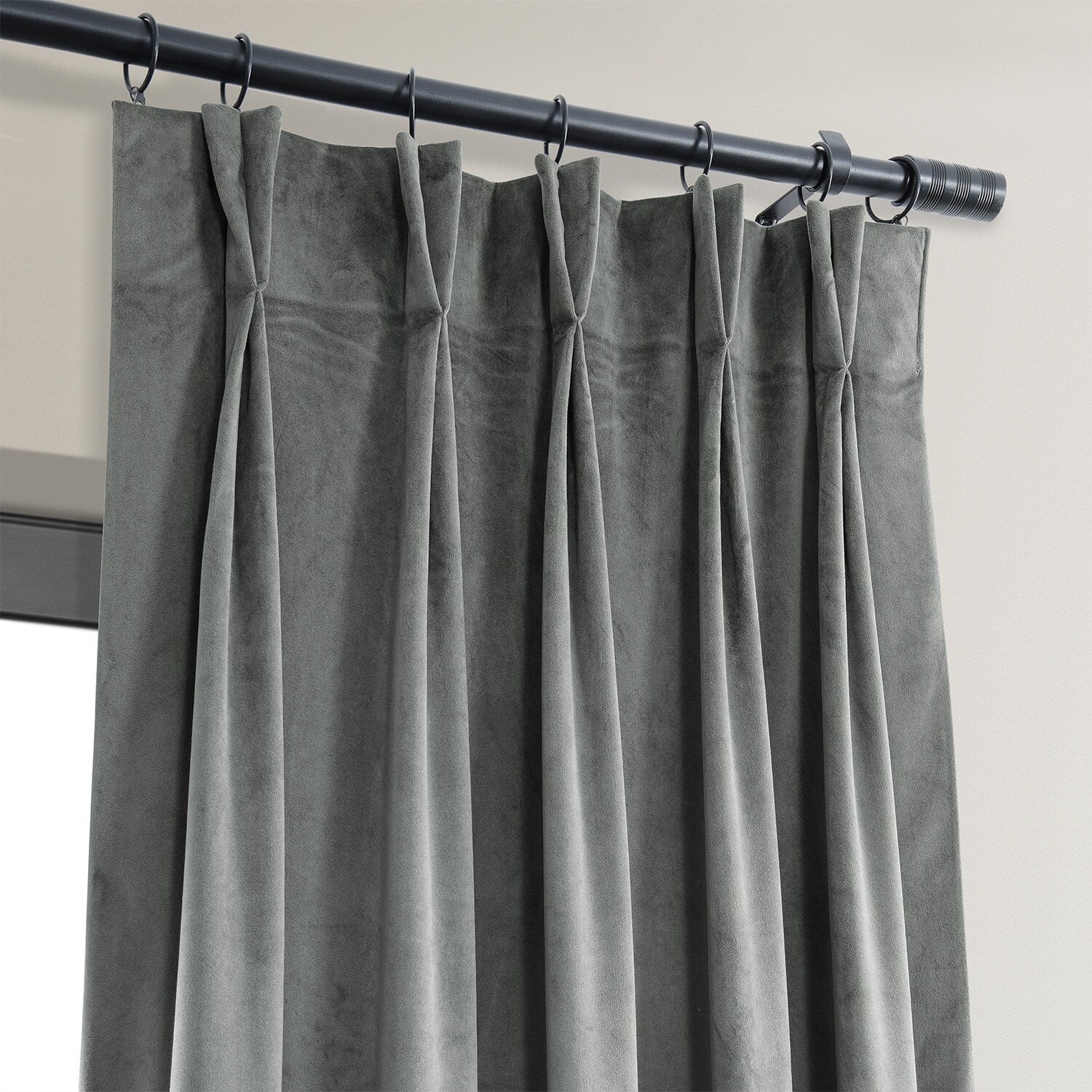 Exclusive Fabrics Signature Pleated Blackout Velvet Curtain (1 Panel)