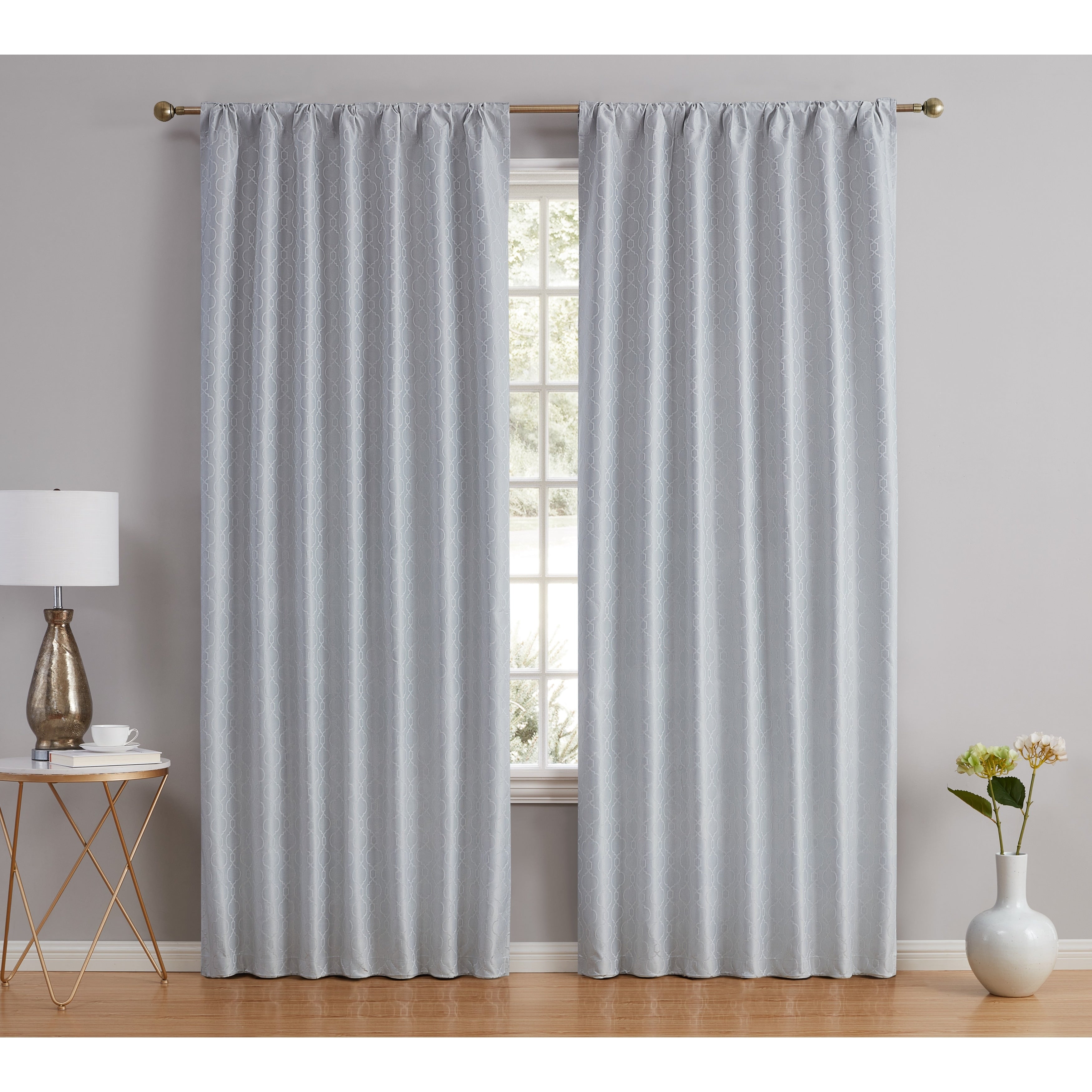 HLC.me Franklin Moroccan 100% Complete Blackout Thermal Insulated Energy Savings Back Tab Rod Pocket Curtain, 2 Panels