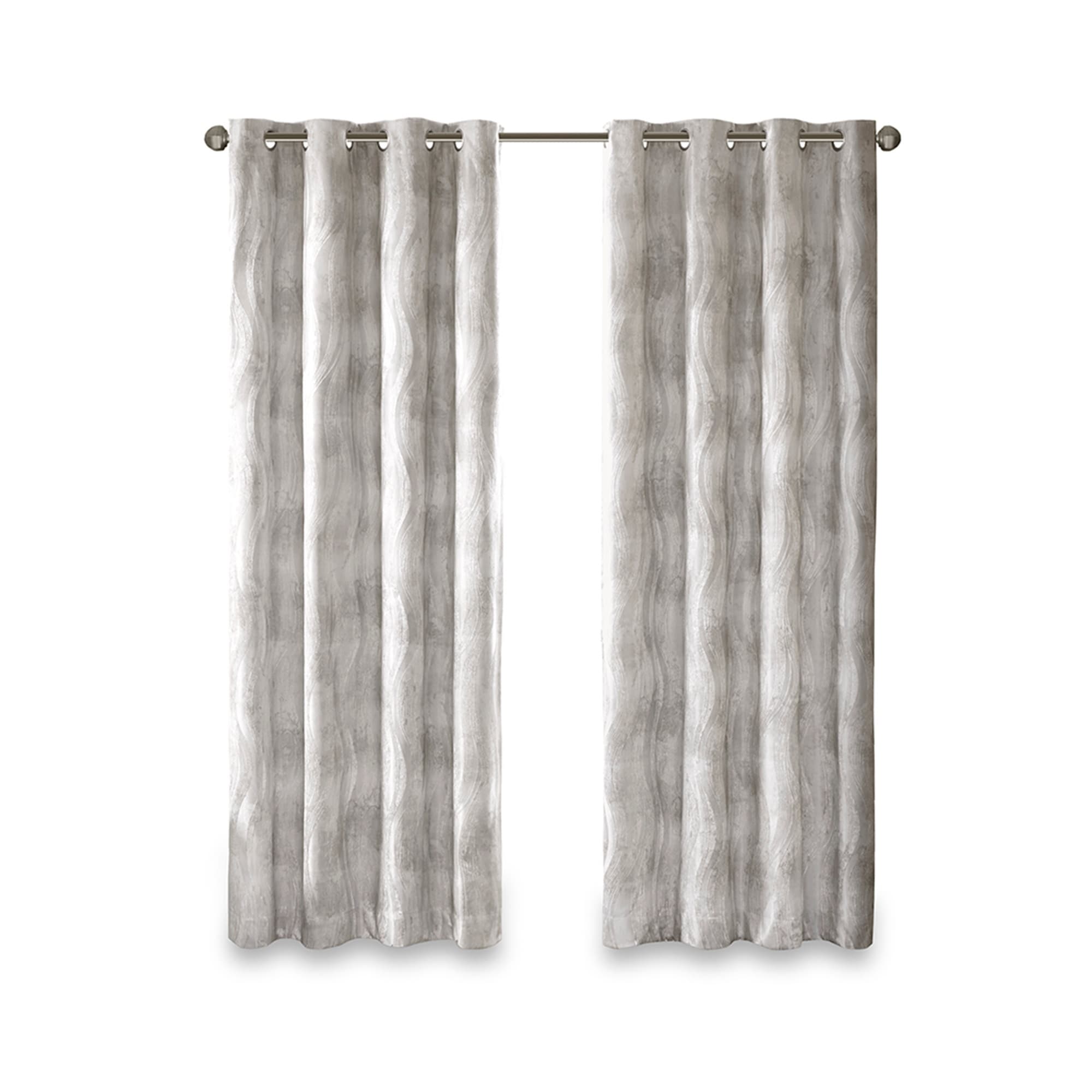 SunSmart Alastair Ivory Printed Jacquard Total Blackout Single Curtain Panel