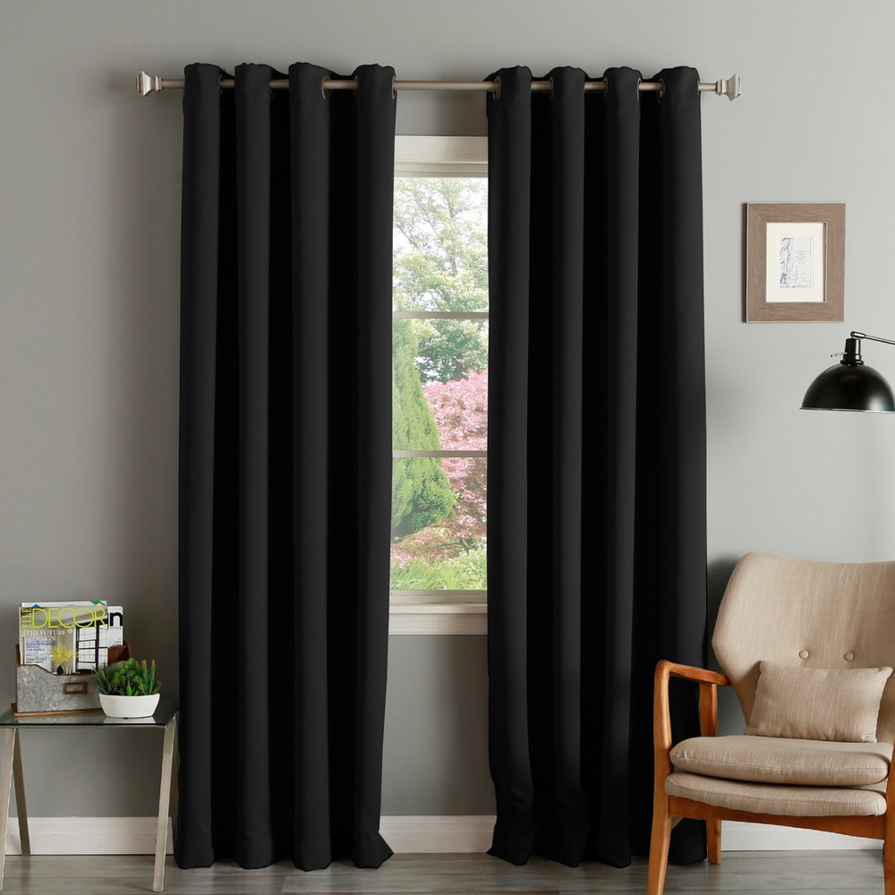 Aurora Home Thermal Insulated Blackout Grommet Top 84-inch Curtain Panel Pair - 52 x 84 - 52 x 84