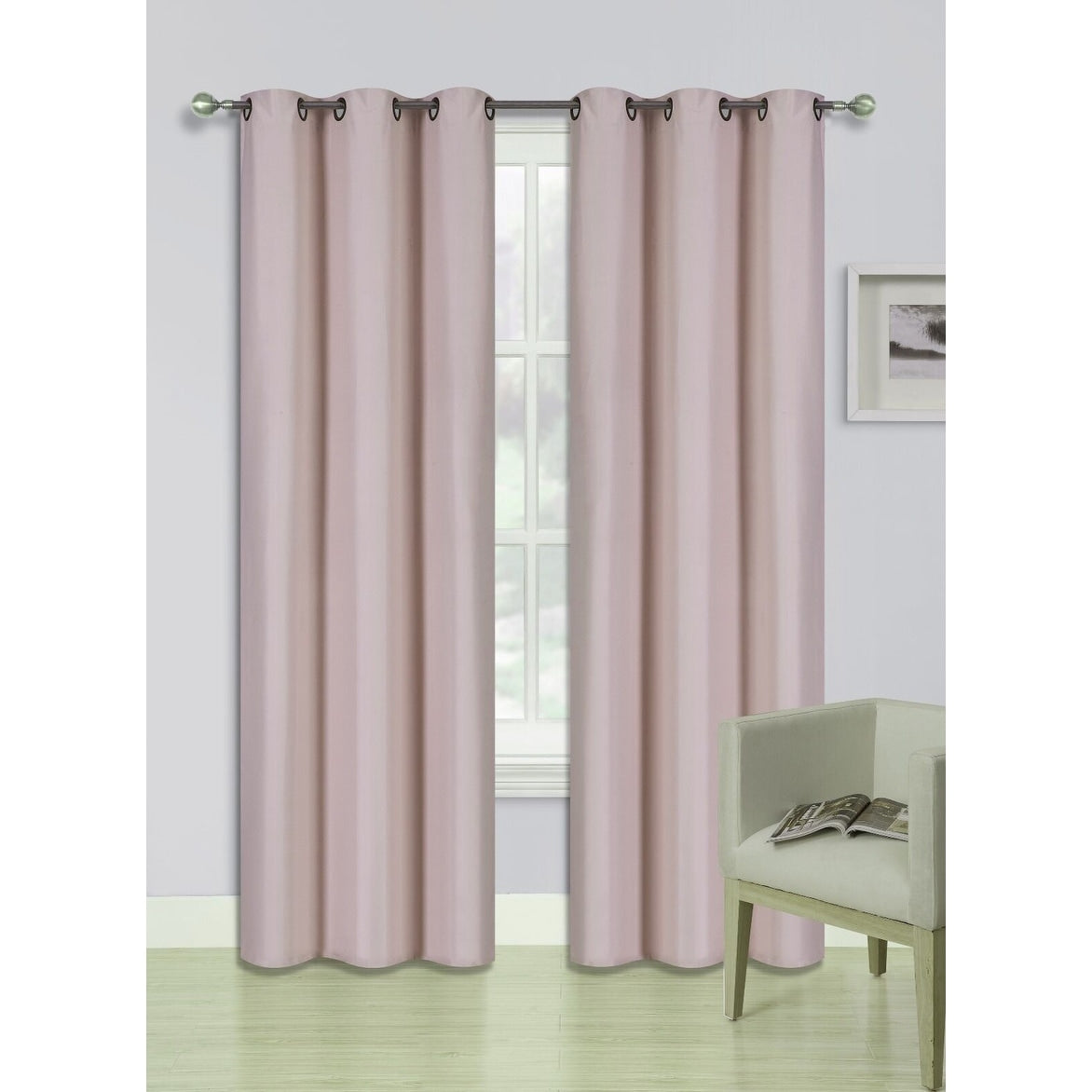 2 Pcs 108 Inch Heavy Insulated Blackout Curtain Panels