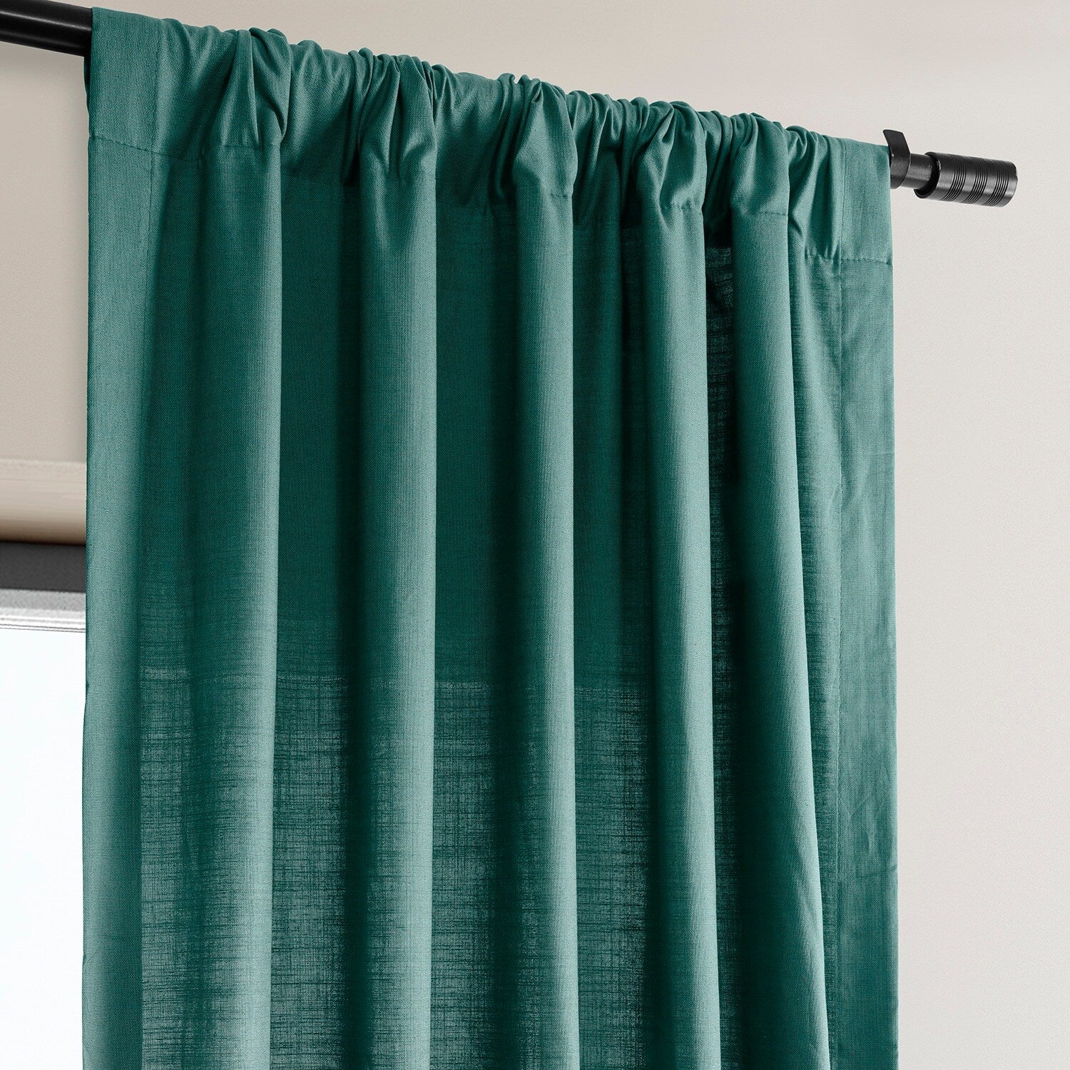 Exclusive Fabrics Dune Textured Solid Cotton Curtain Pair (2 Panels)