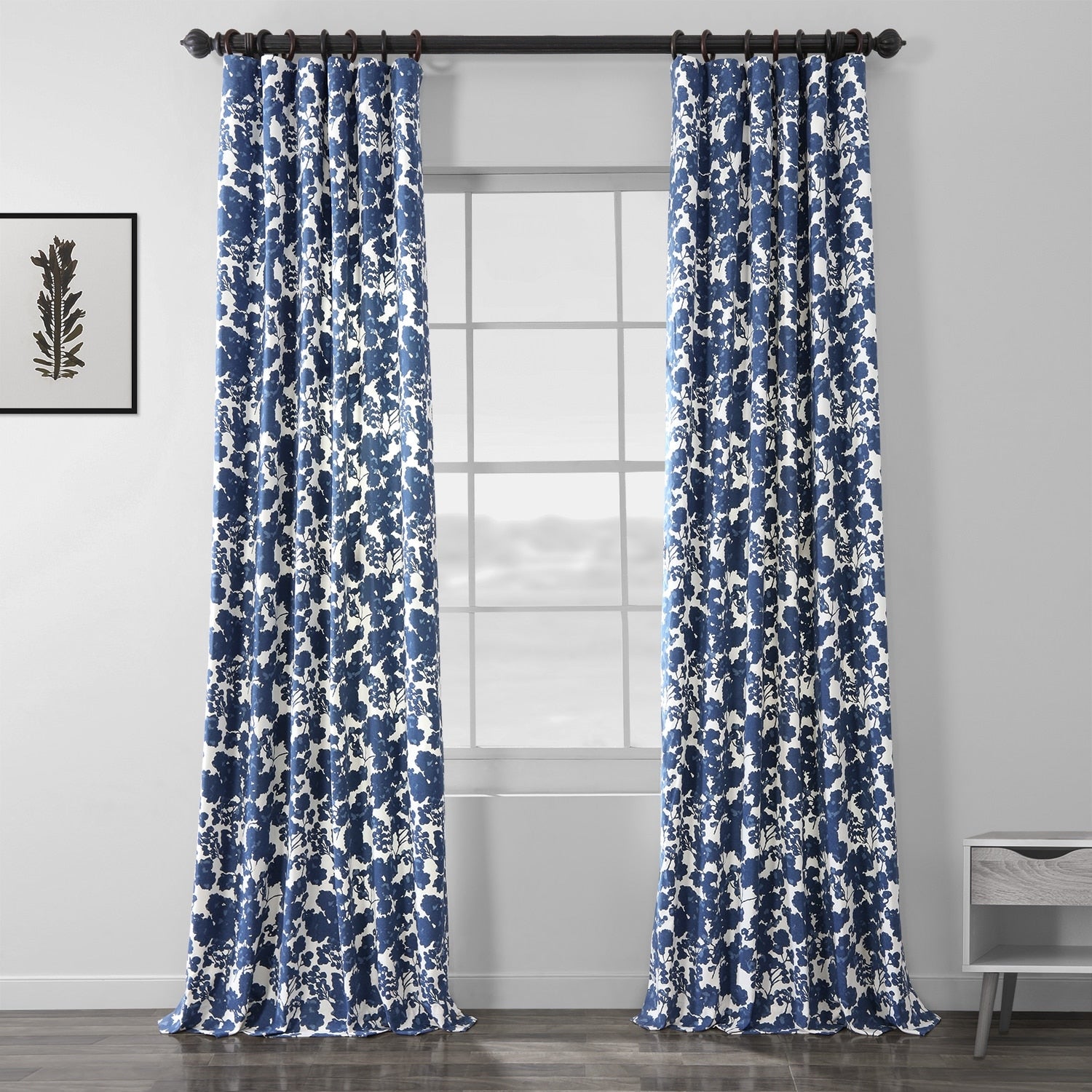 Exclusive Fabrics Fleur Floral Printed Cotton Room Darkening Curtain (1 Panel)