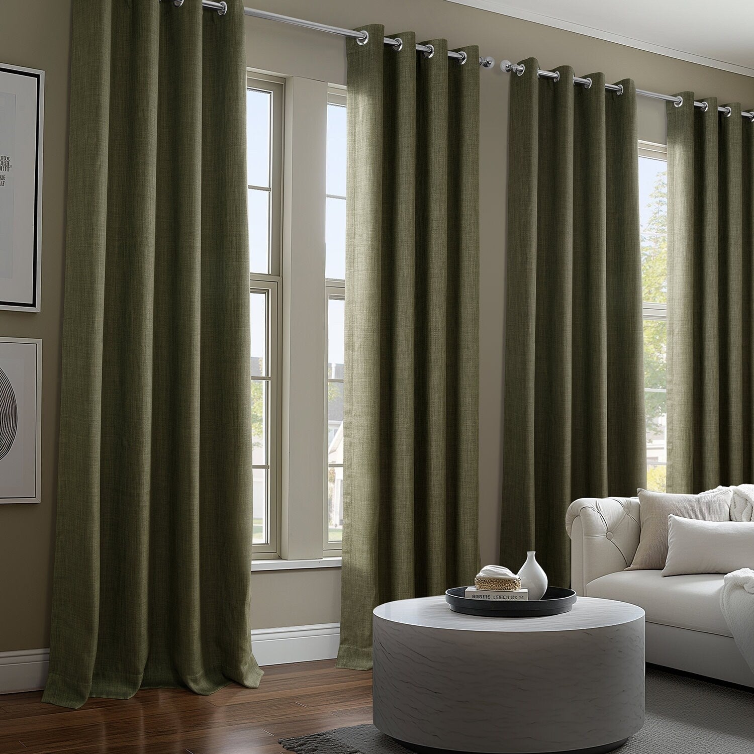 Exclusive Fabrics Faux Linen Grommet Room Darkening Curtain (1 Panel)