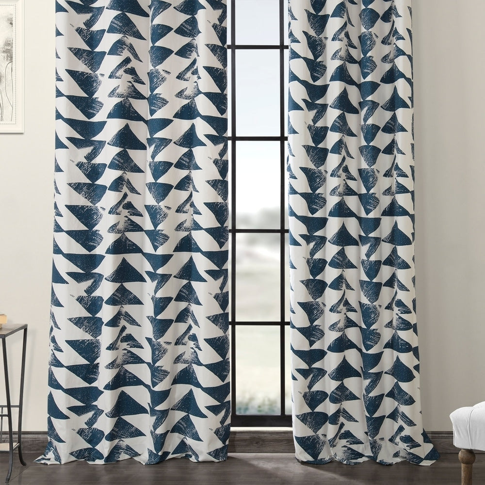 Exclusive Fabrics Triad Geometric Grommet Printed Cotton Twill Curtain (1 Panel)