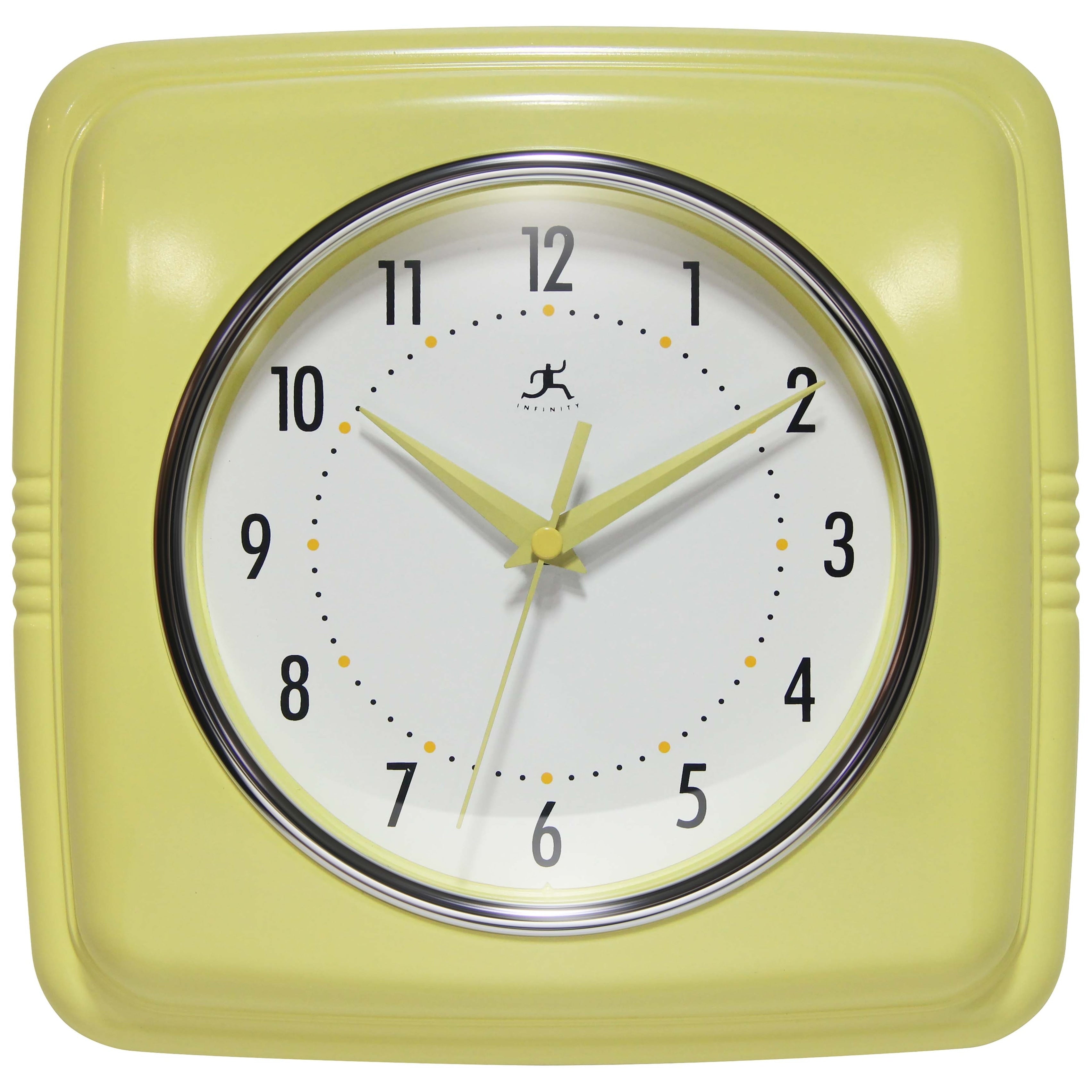 Infinity Instruments Retro 9.25-inch Square Wall Clock - 9.25 x 1.875 x 9.5