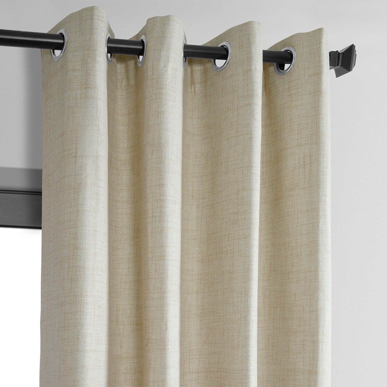 Exclusive Fabrics Vintage Thermal Cross Linen Weave Max Blackout Grommet Curtain (1 Panel)