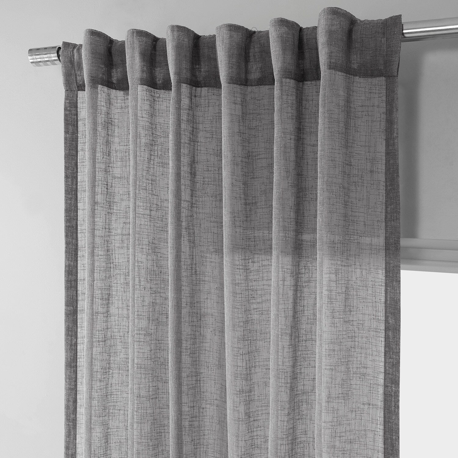 Exclusive Fabrics Solid Faux Linen Sheer Curtain (1 Panel)