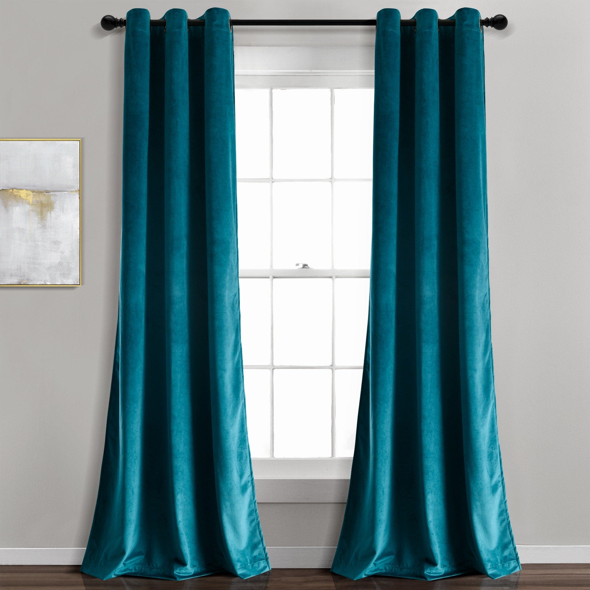 Porch & Den Lapeyrous Velvet Solid Room Darkening Window Curtain Panel Set