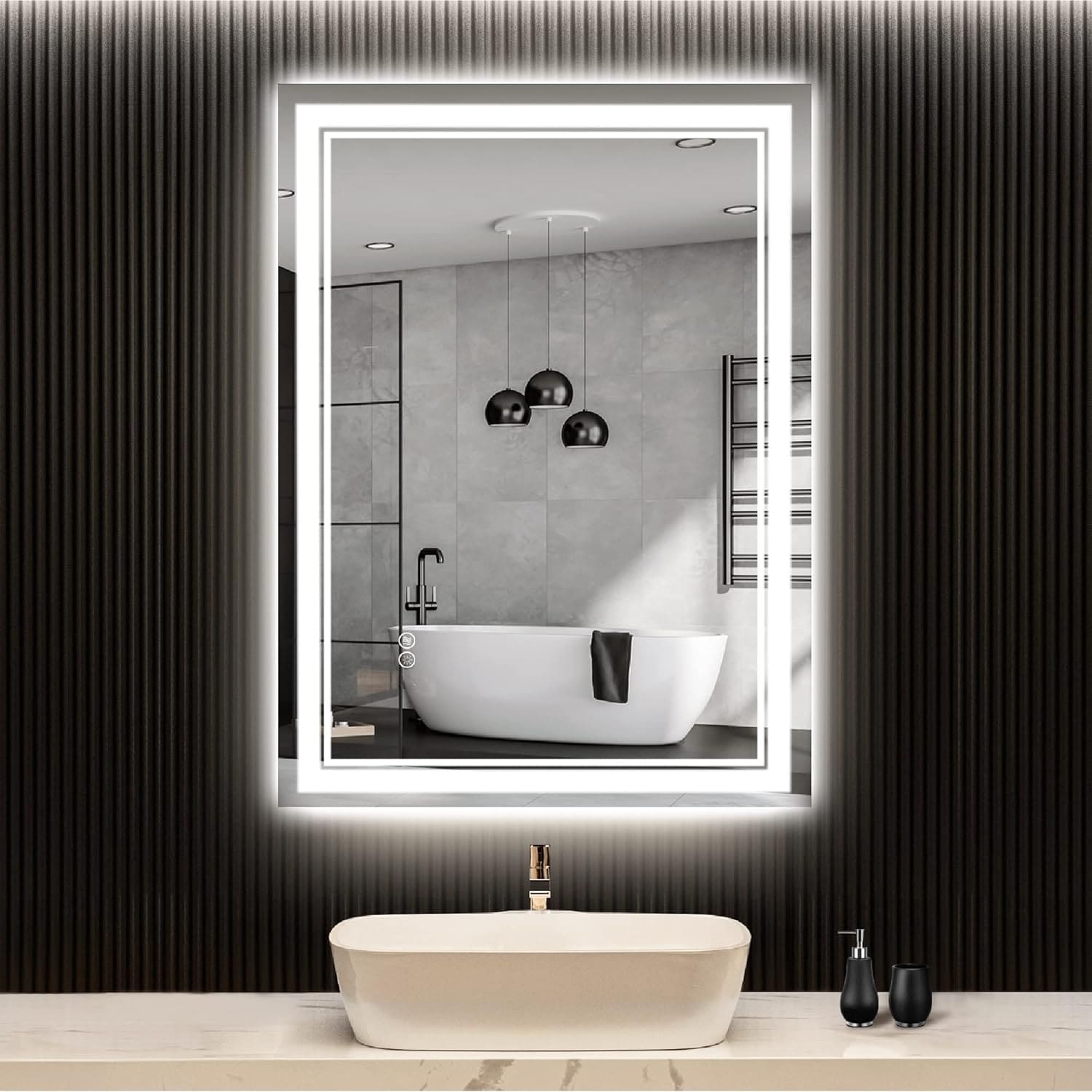 KIOTEE LED Bathroom Mirror with Lights Vanity Mirror for Bathroom Wall