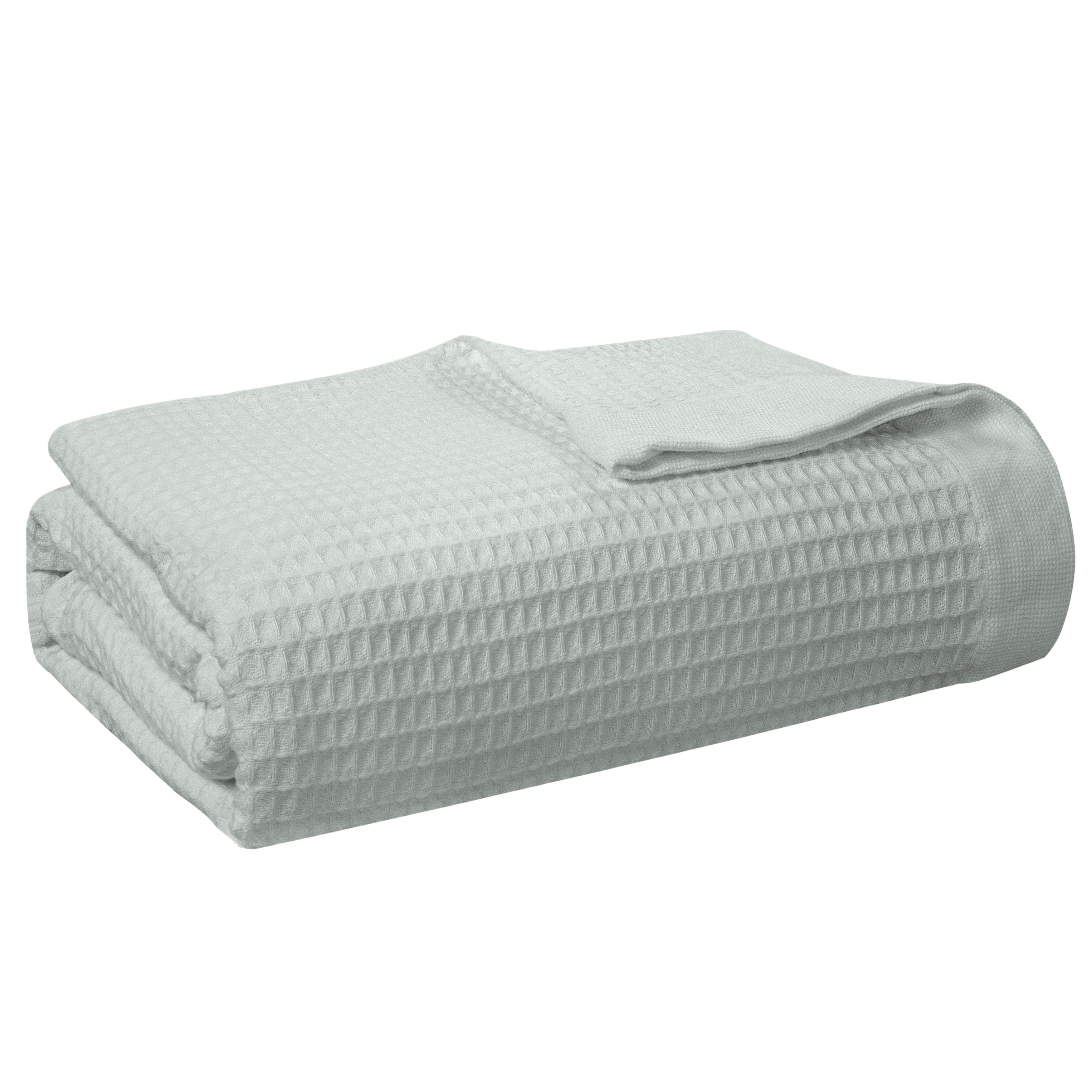 Pointehaven Long Staple Soft Cotton Waffle Blanket - 300 GSM - Hypoallergenic - Breathable - Moisture Absorbent