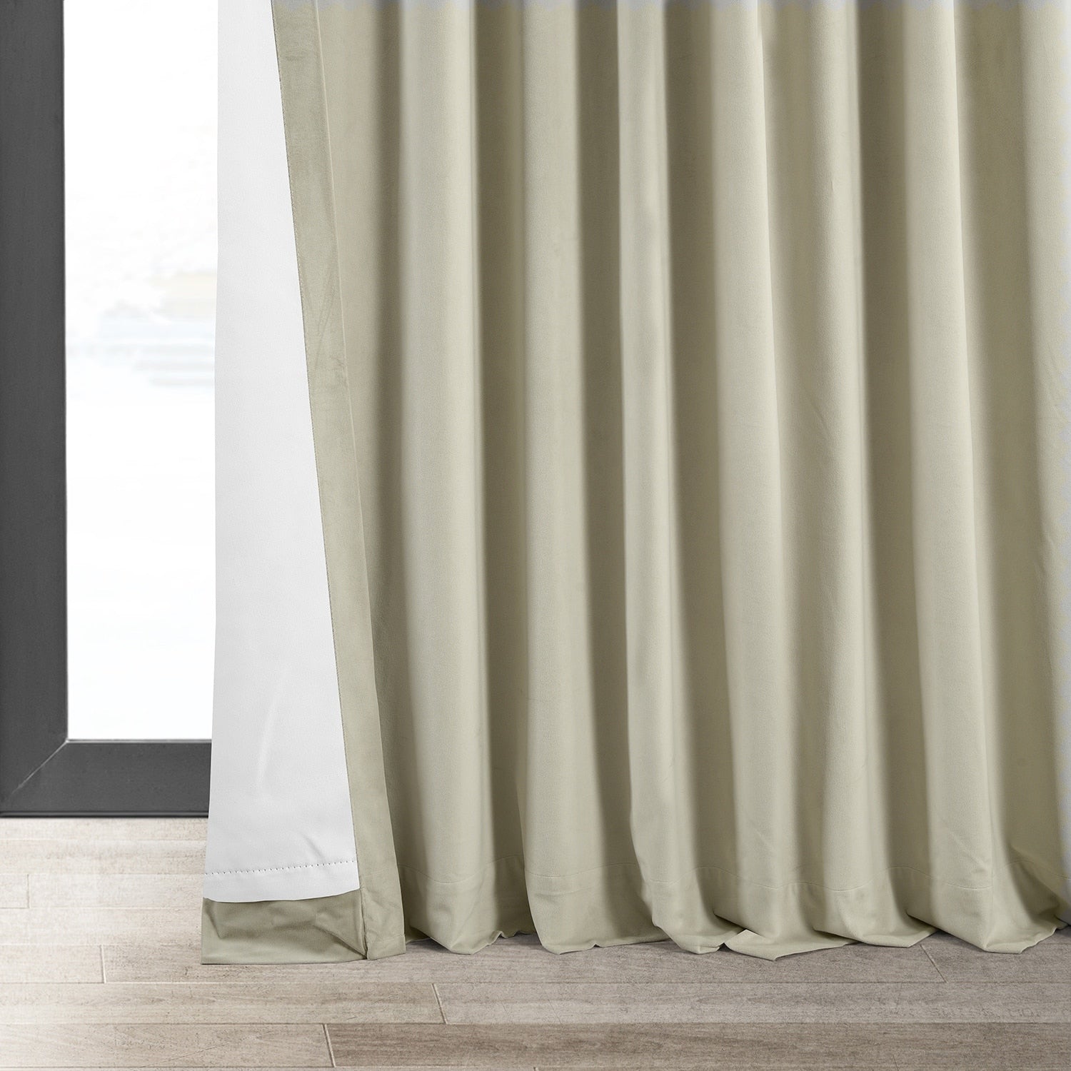 Exclusive Fabrics Signature Extra Wide Blackout Velvet Curtains (1 Panel) - Luxurious Blackout Drapes