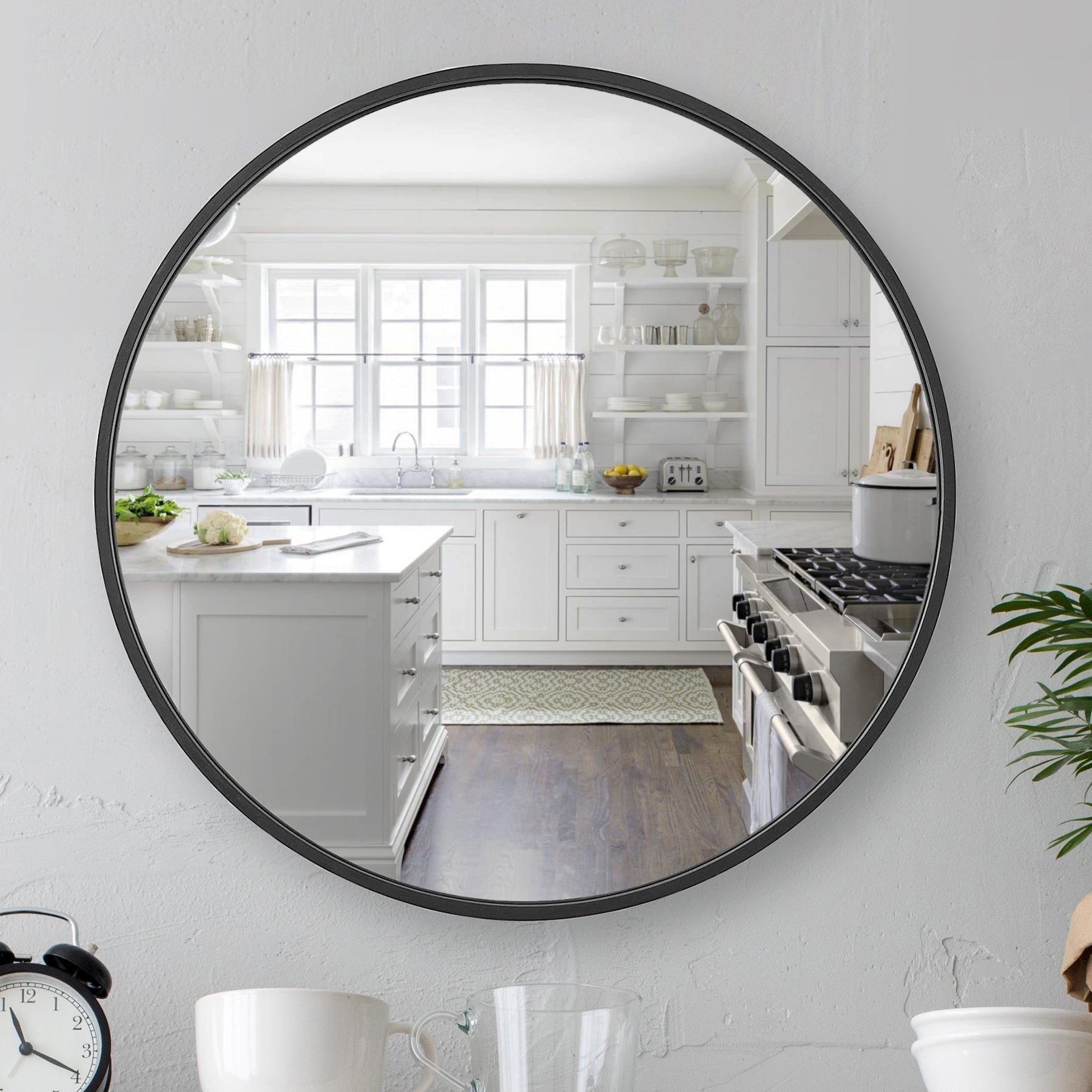 Sage Aluminum Round Wall Mirror