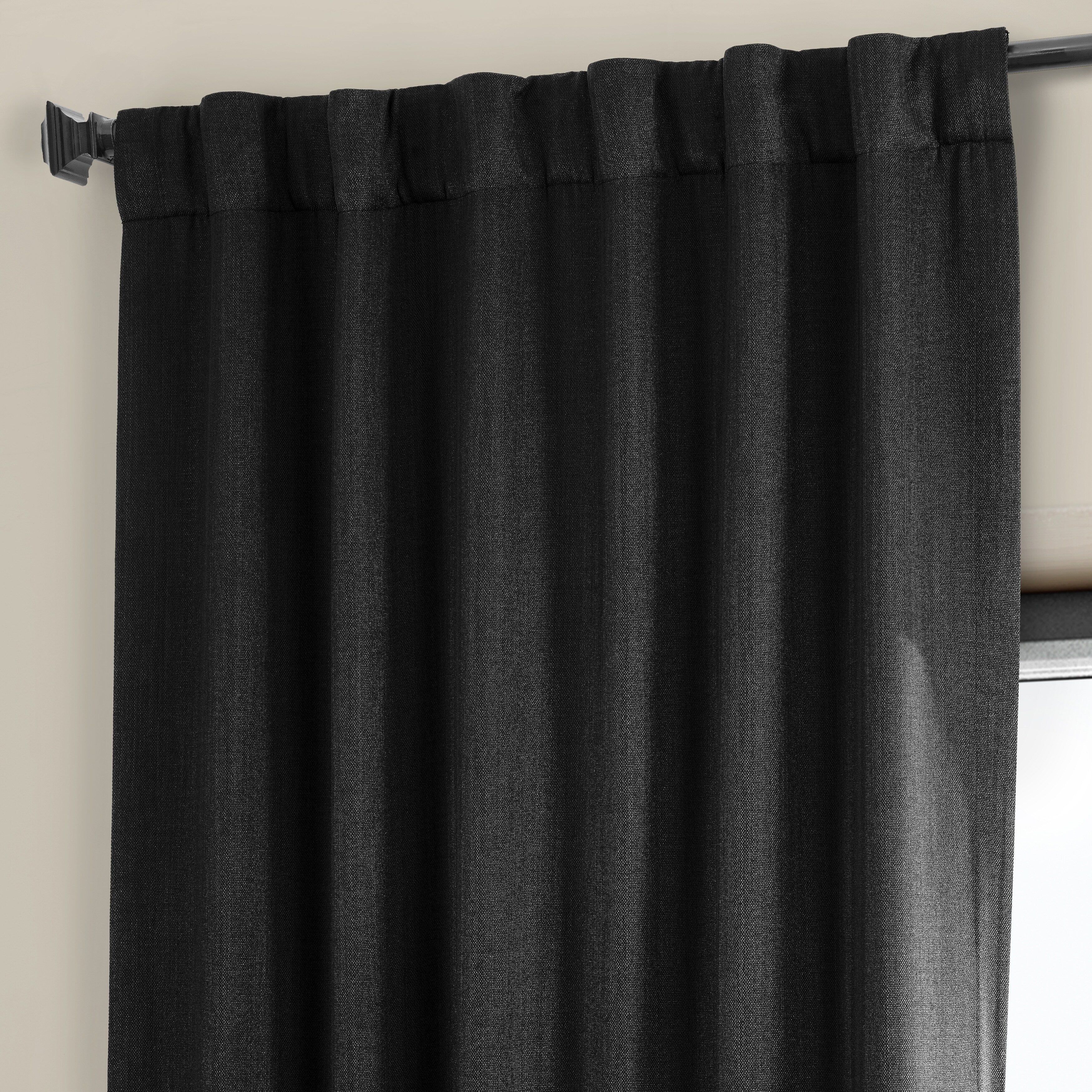 Exclusive Fabrics Faux Linen Room Darkening Curtain (1 Panel)