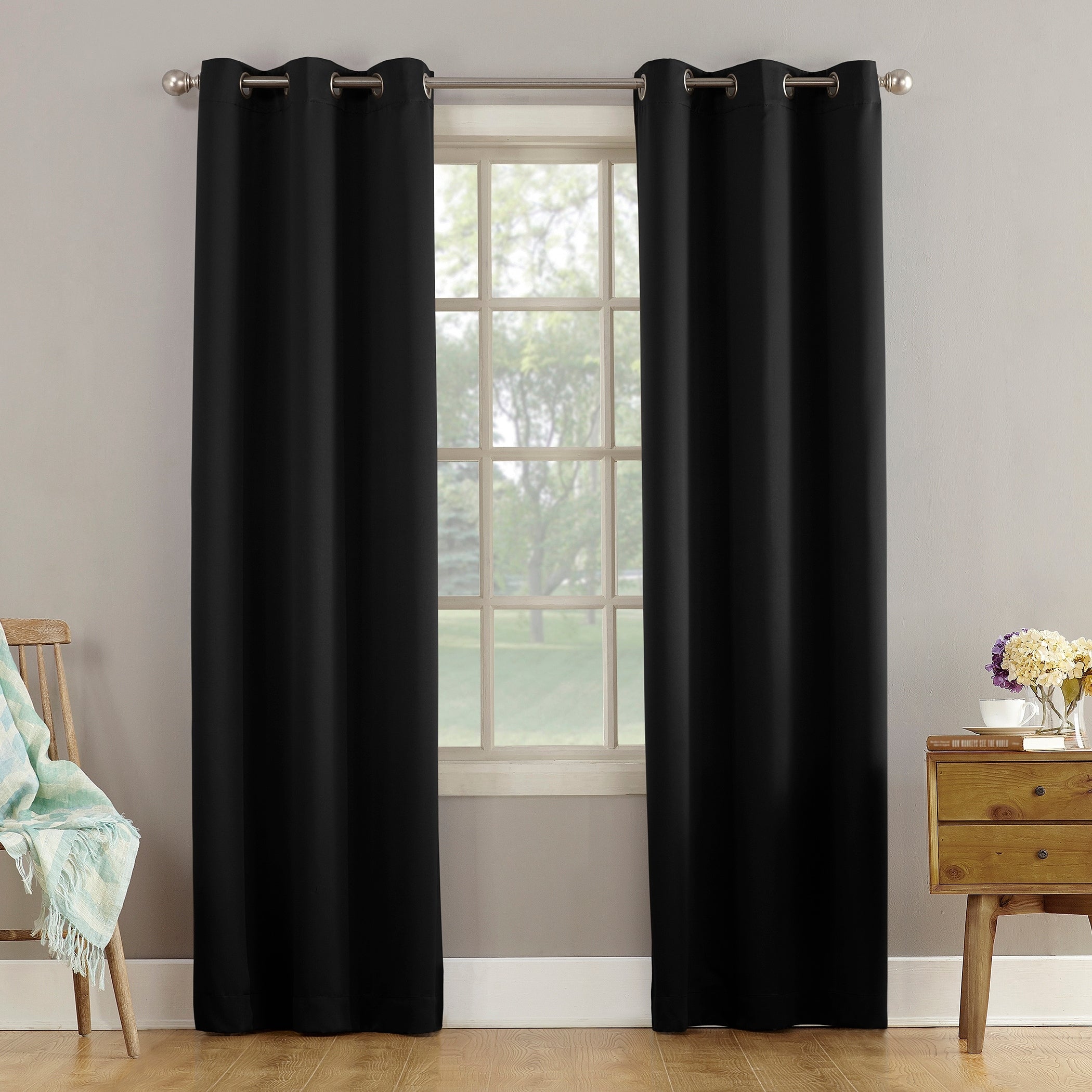 Sun Zero Talisha Grommet Room Darkening Window Curtain Panel