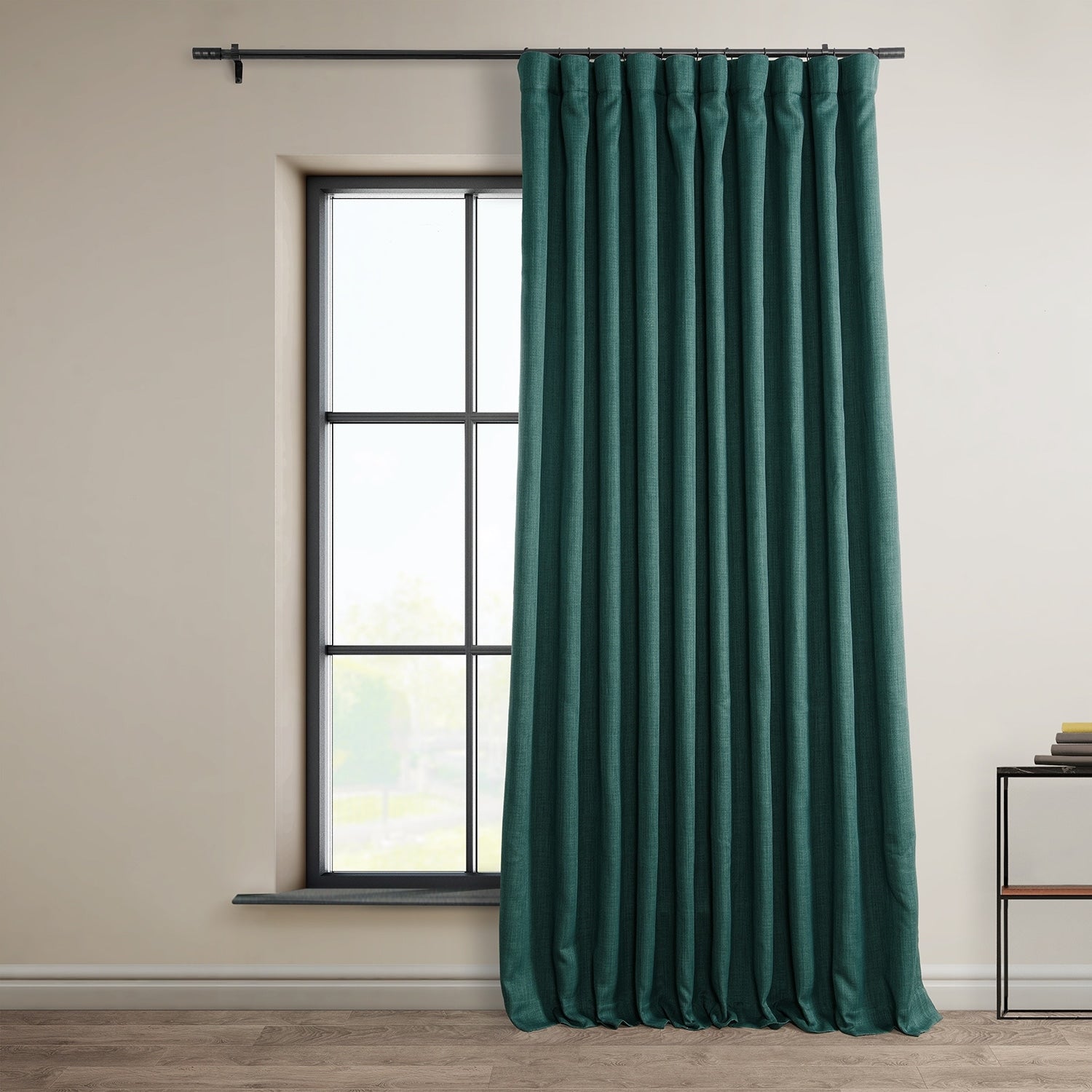 Exclusive Fabrics Faux Linen Room Darkening Curtain (1 Panel)