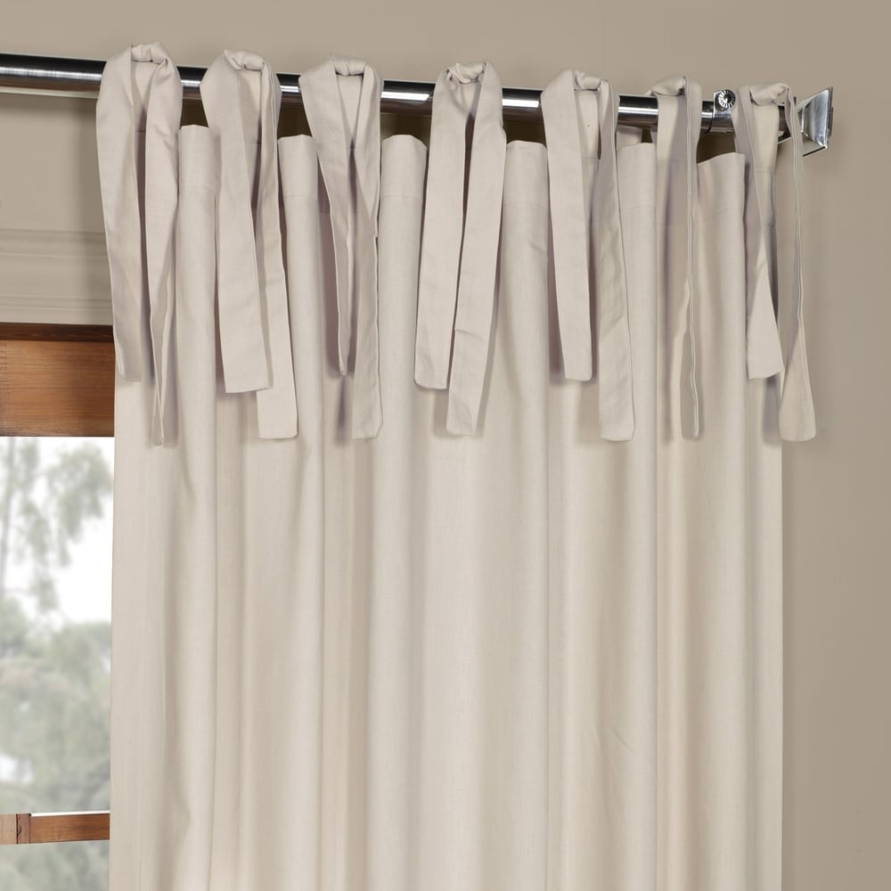 Exclusive Fabrics Solid Cotton Tie-Top Curtain (1 Panel)