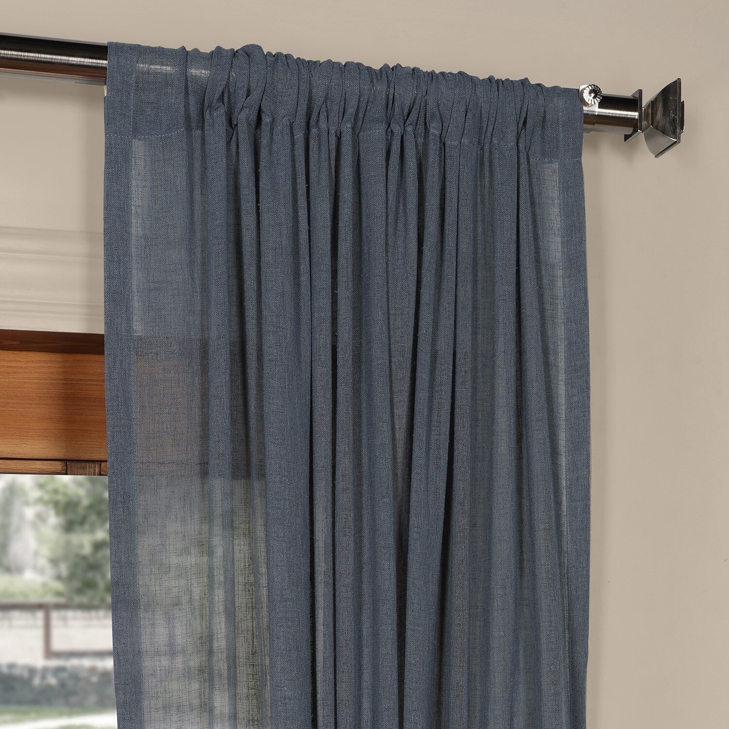 Exclusive Fabrics Solid Faux Linen Sheer Curtain (1 Panel)