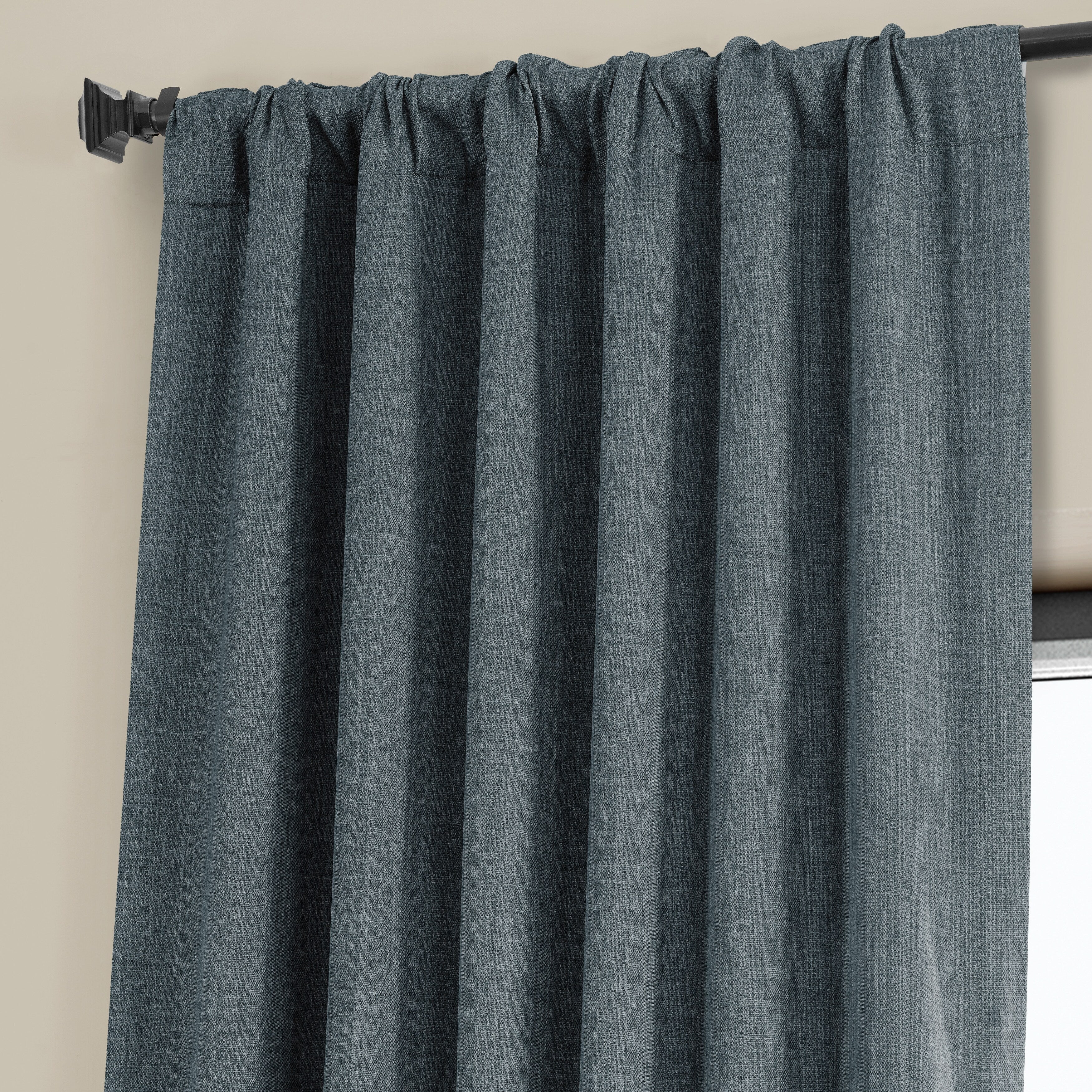 Exclusive Fabrics Faux Linen Room Darkening Curtain (1 Panel)