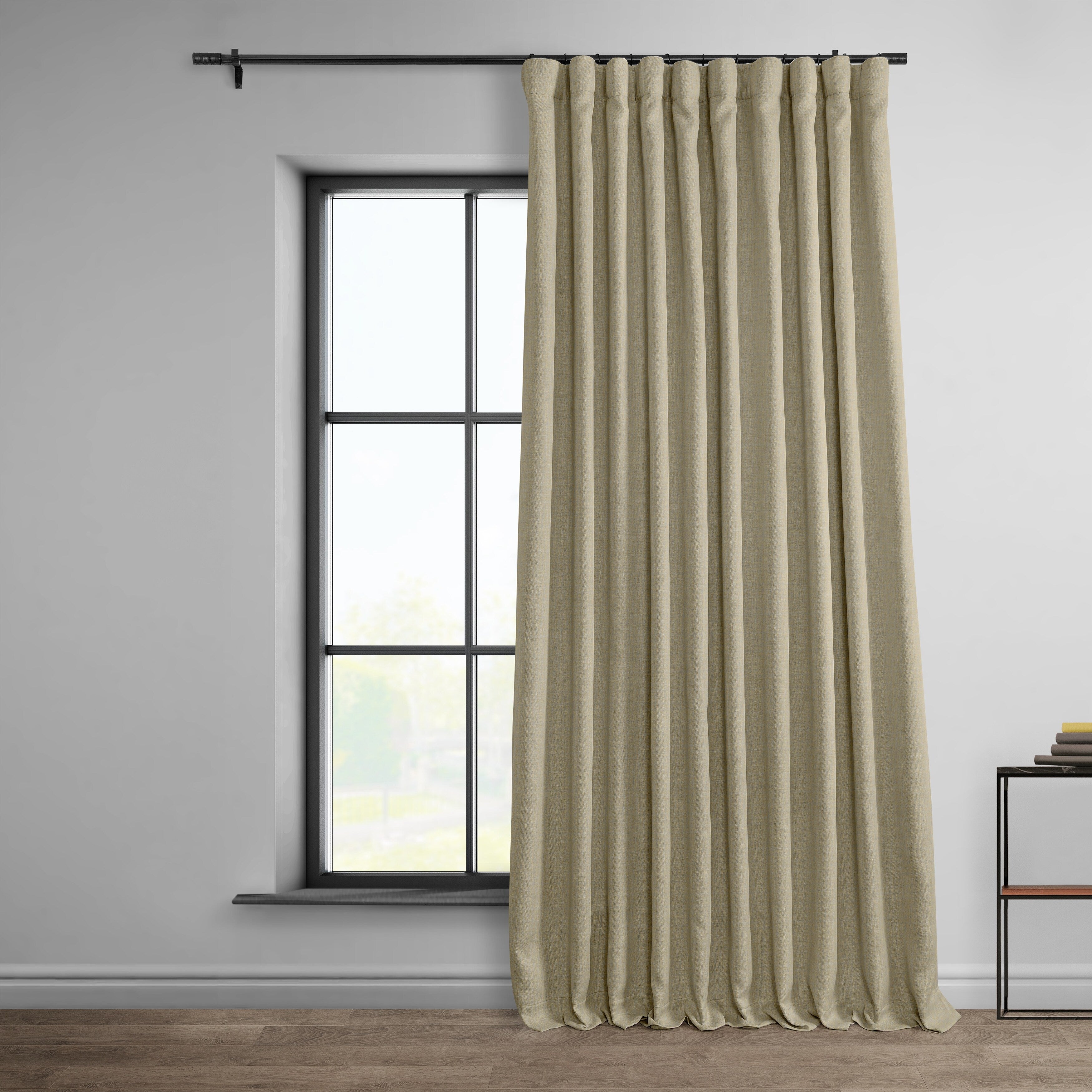 Exclusive Fabrics Faux Linen Room Darkening Curtain (1 Panel)