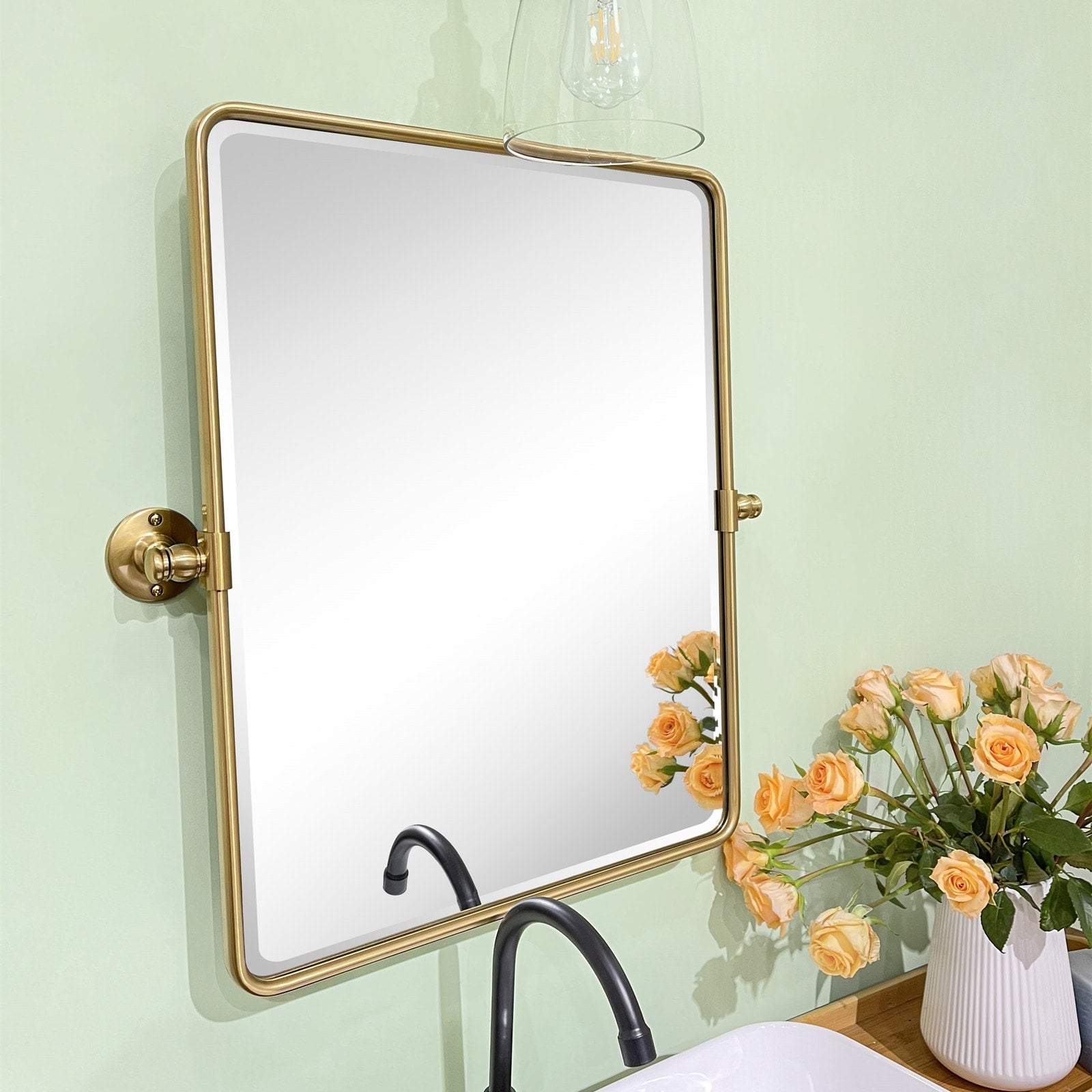 TEHOME Woodvale Rectangle Vertical Metal Wall Mirrors