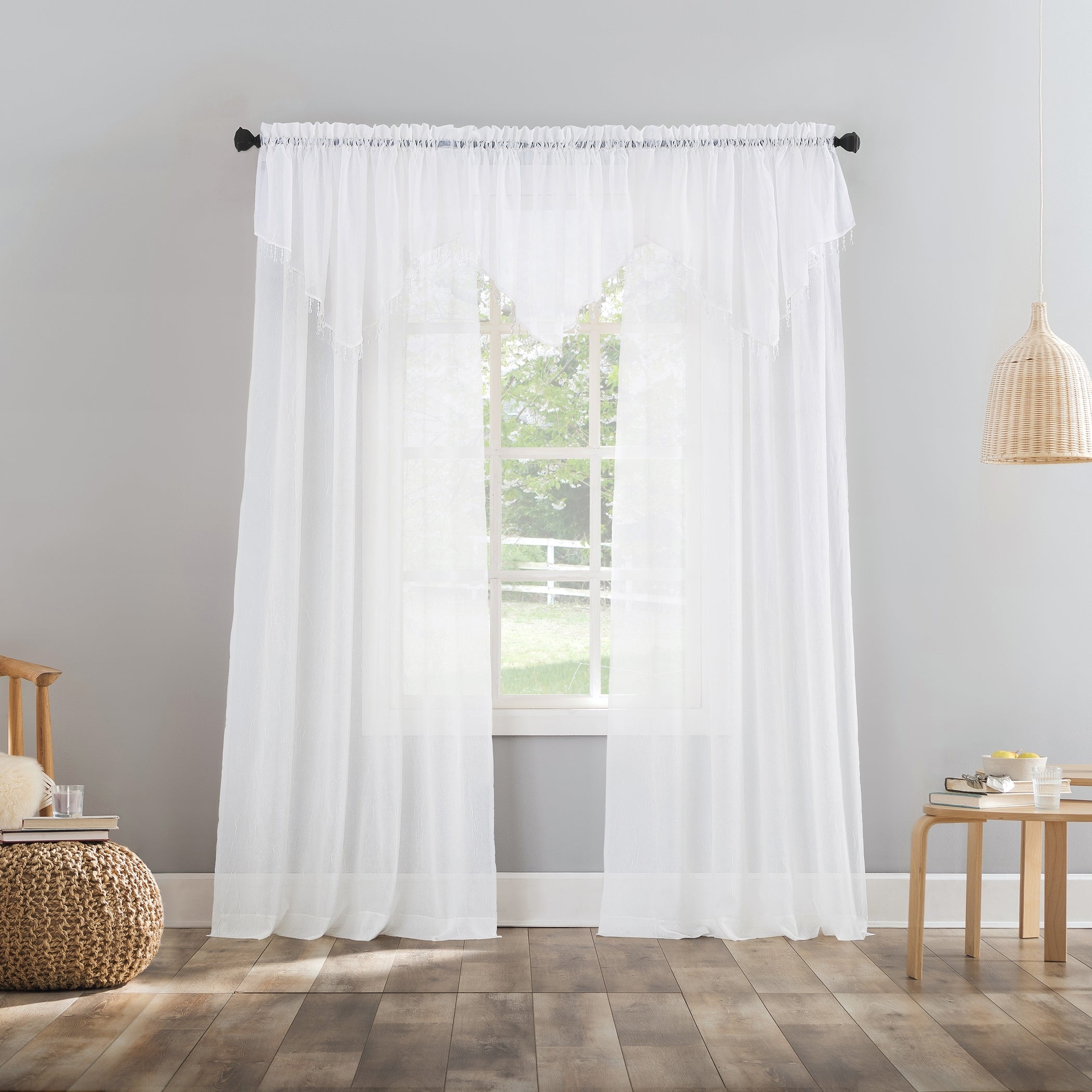 No. 918 Erica Crushed Voile Sheer Rod Pocket 1-Piece Curtain Panel, Single Panel