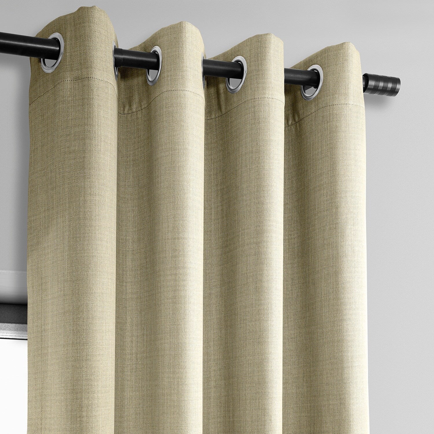 Exclusive Fabrics Faux Linen Grommet Room Darkening Curtain (1 Panel)