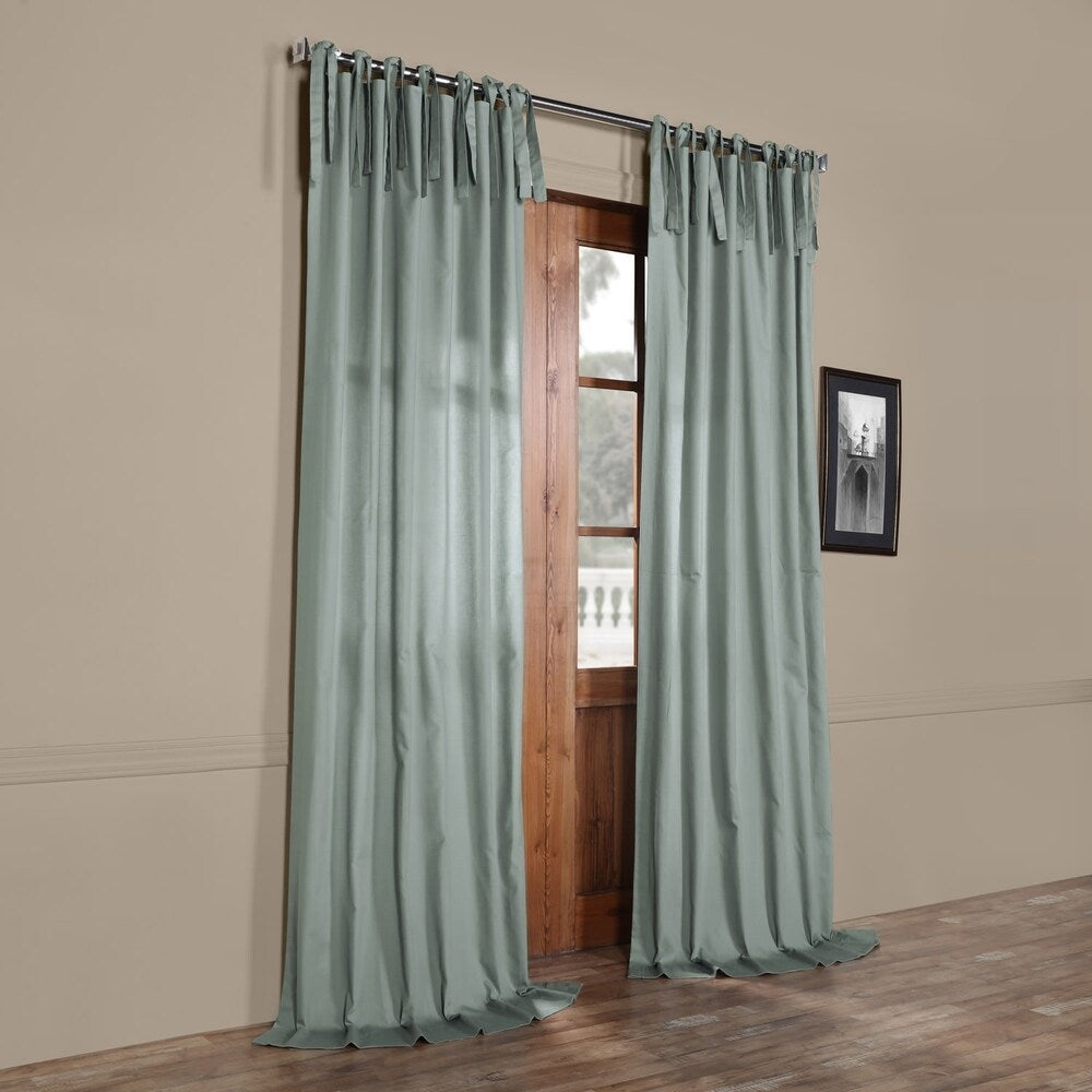 Exclusive Fabrics Solid Cotton Tie-Top Curtain (1 Panel)