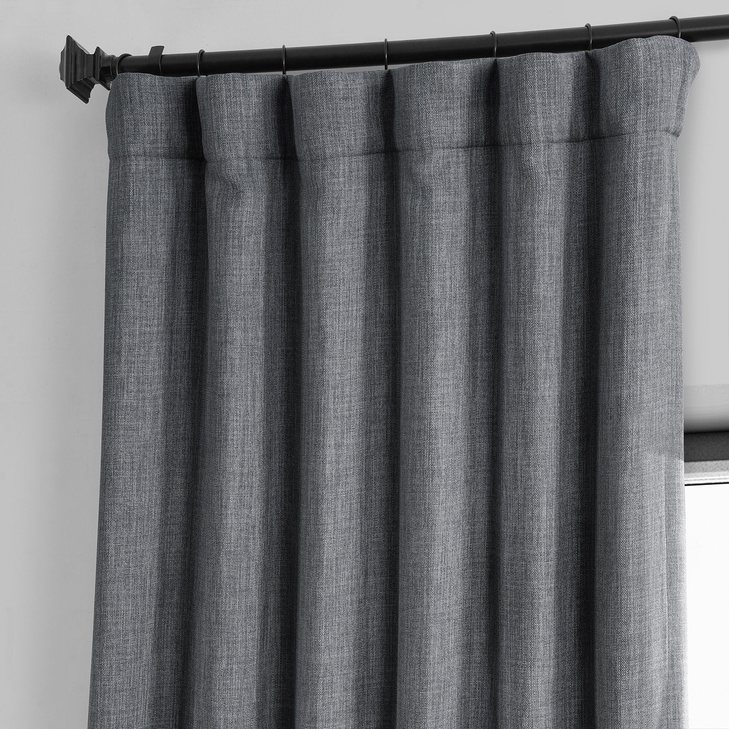 Exclusive Fabrics Faux Linen Room Darkening Curtain (1 Panel)