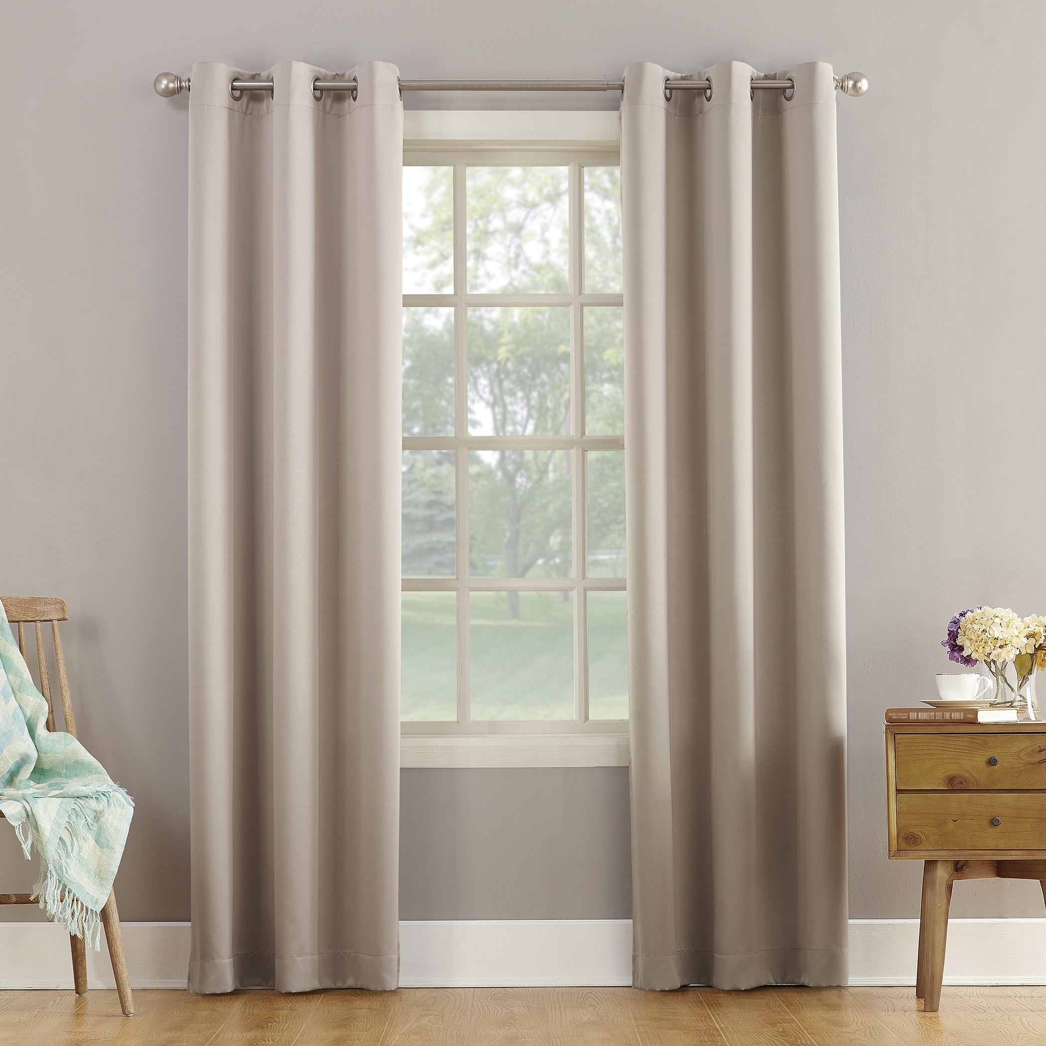 Sun Zero Talisha Grommet Room Darkening Window Curtain Panel