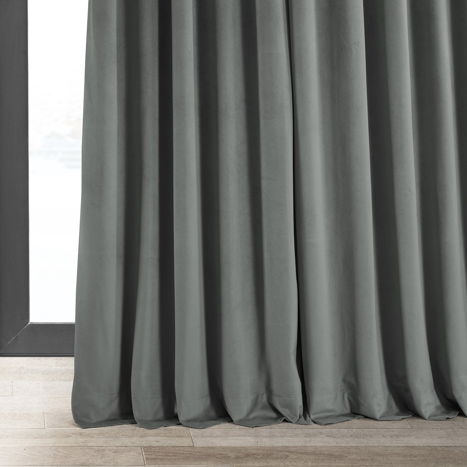 Exclusive Fabrics Signature Extra Wide Velvet Blackout Curtain (1 Panel) - Luxurious Blackout Drapery for Elegant Décor