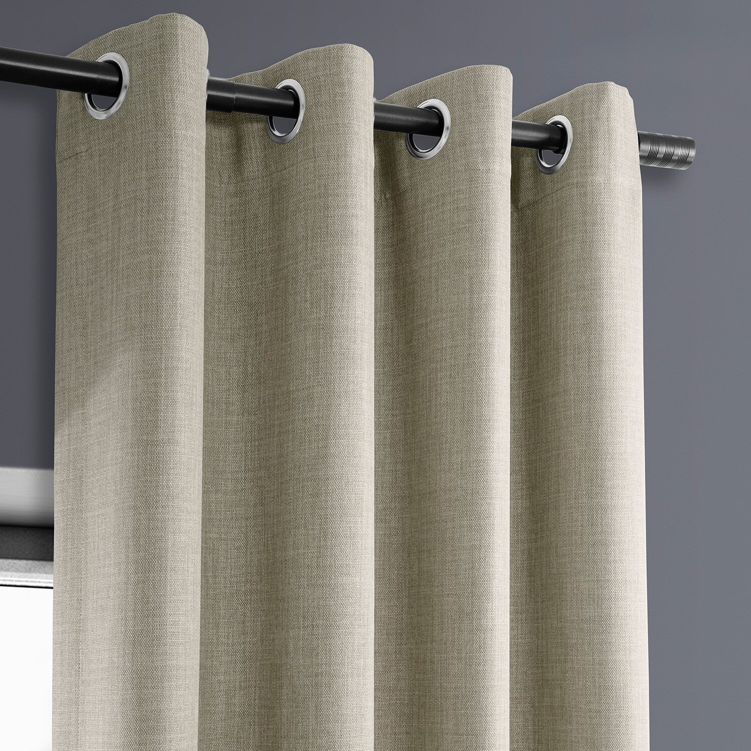 Exclusive Fabrics Faux Linen Grommet Room Darkening Curtain (1 Panel)