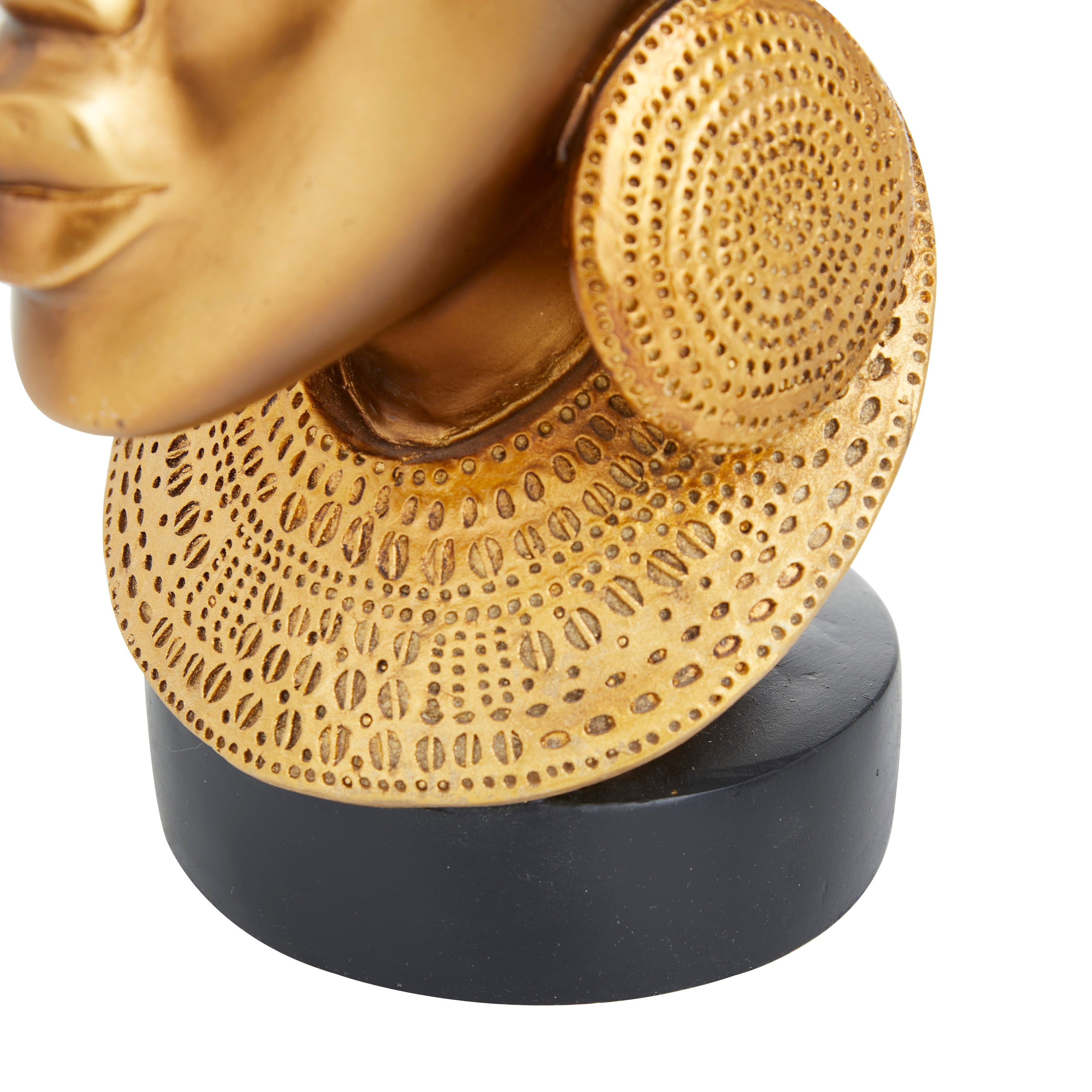 Captivating Polystone African Woman Sculpture (Set of 2) - Black or Gold