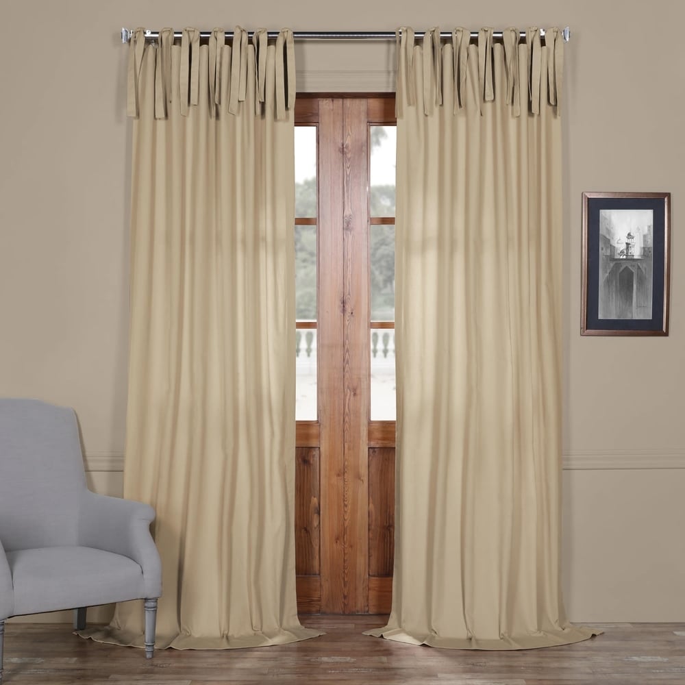 Exclusive Fabrics Solid Cotton Tie-Top Curtain (1 Panel)