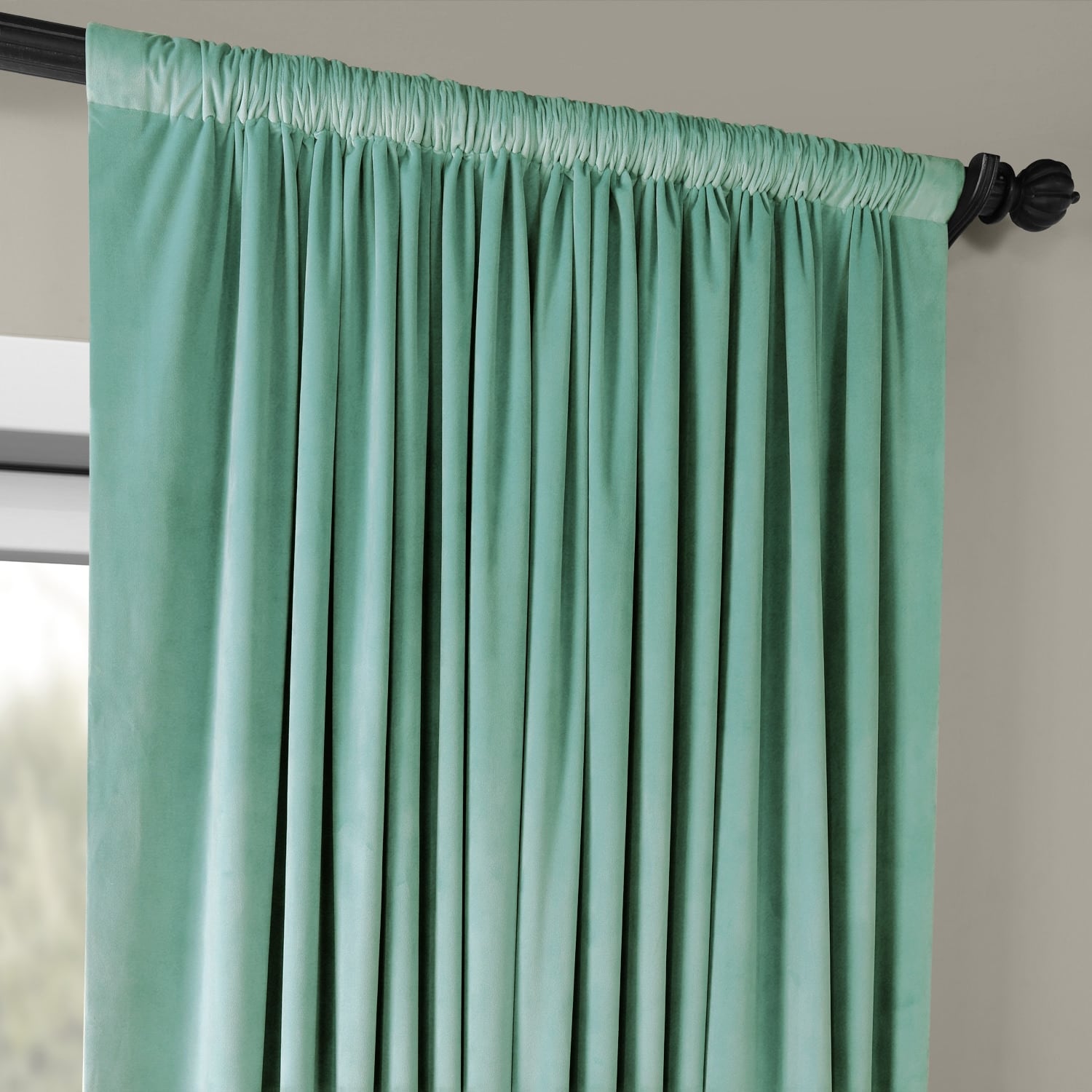 Exclusive Fabrics Signature Extra Wide Blackout Velvet Curtains (1 Panel) - Luxurious Blackout Drapes