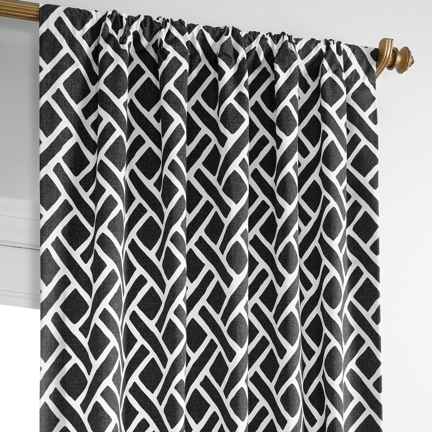 Exclusive Fabrics Martinique Geo Contemporary Cotton Room Darkening Curtain (1 Panel)