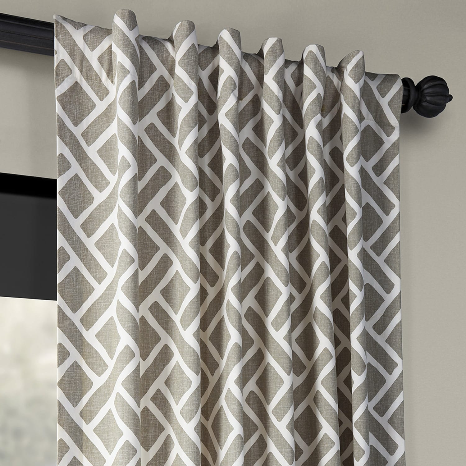 Exclusive Fabrics Martinique Geo Contemporary Cotton Room Darkening Curtain (1 Panel)