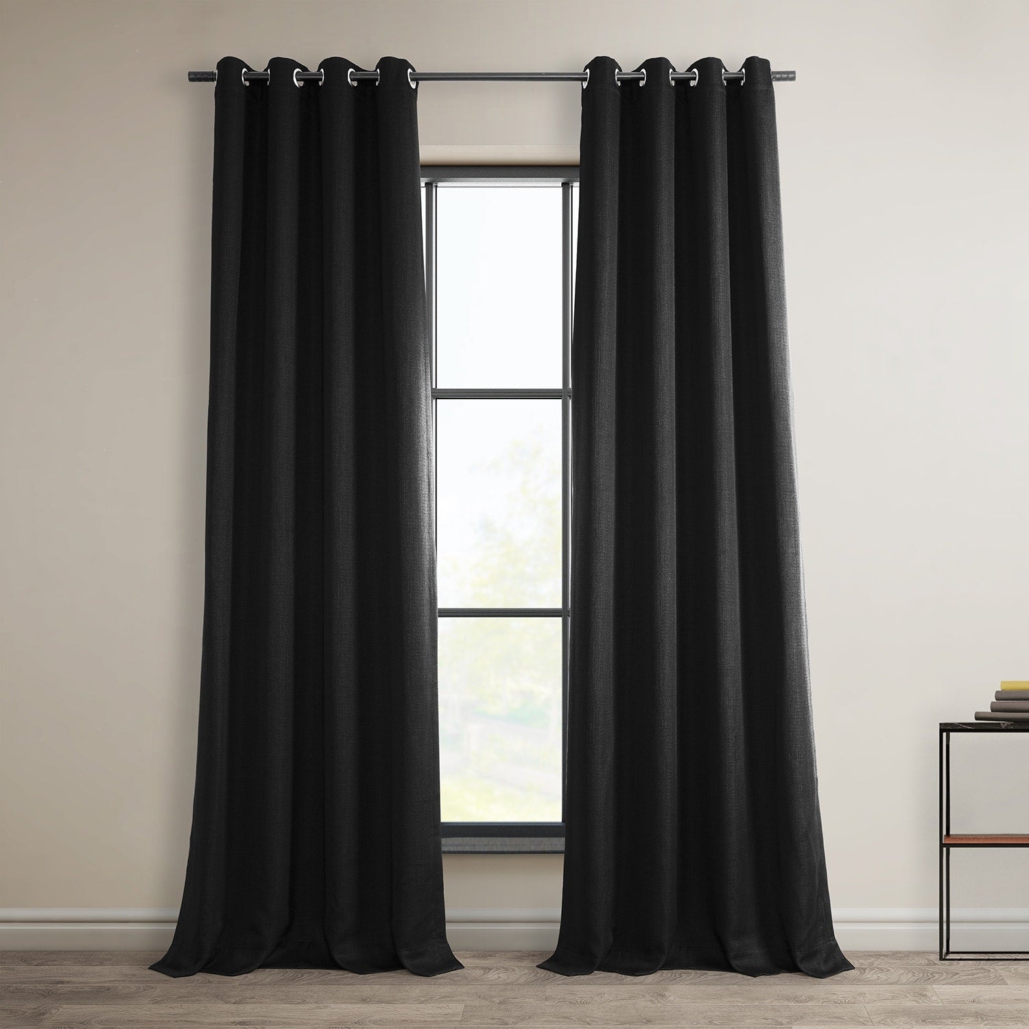 Exclusive Fabrics Faux Linen Grommet Room Darkening Curtain (1 Panel)