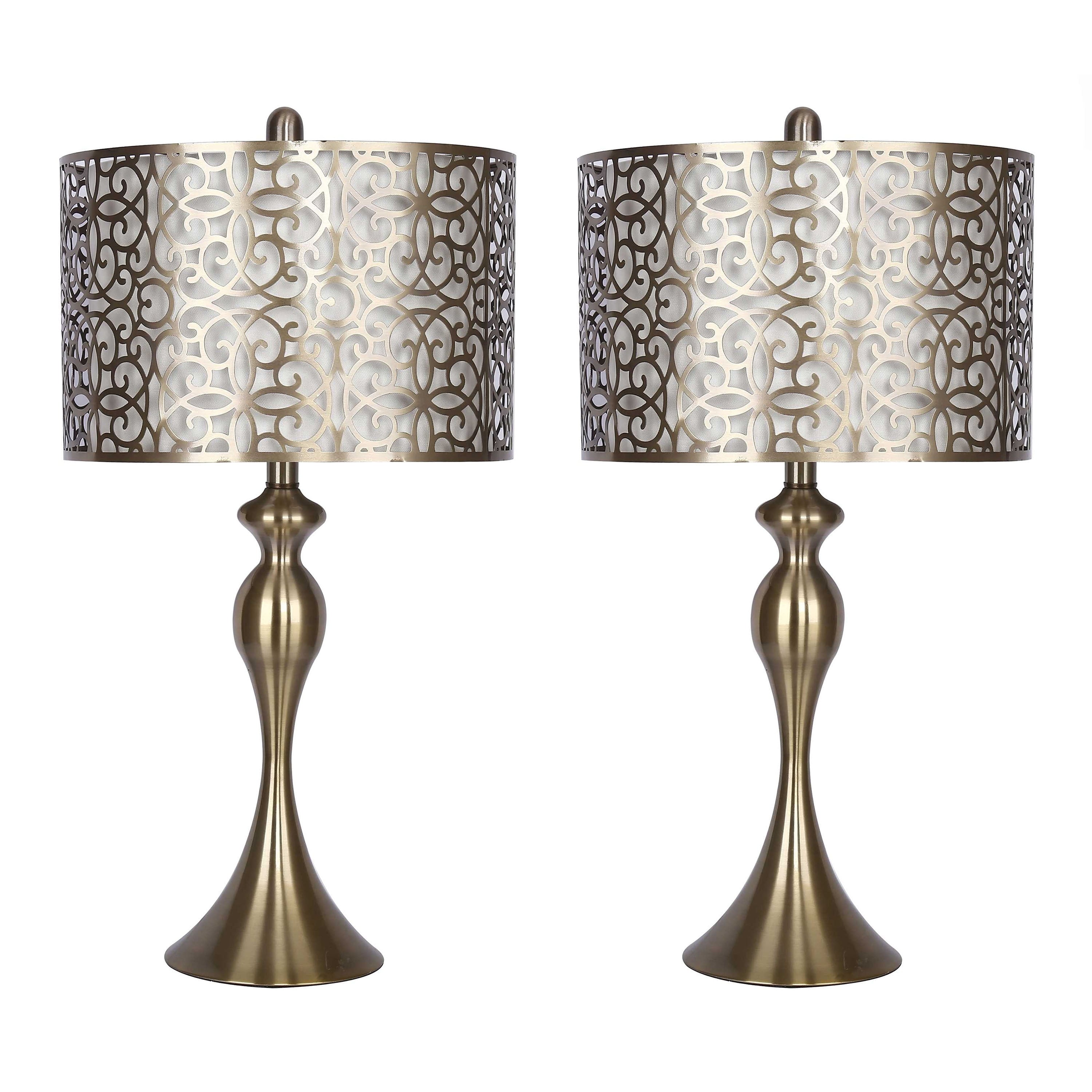 Ashland 27 Metal Table Lamp with Laser Cut Detail (Set of 2) - 27