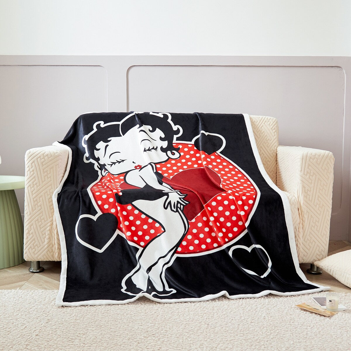 Betty Boop Super Soft Fleece Plush Throw Blanket 50x60, 60x80