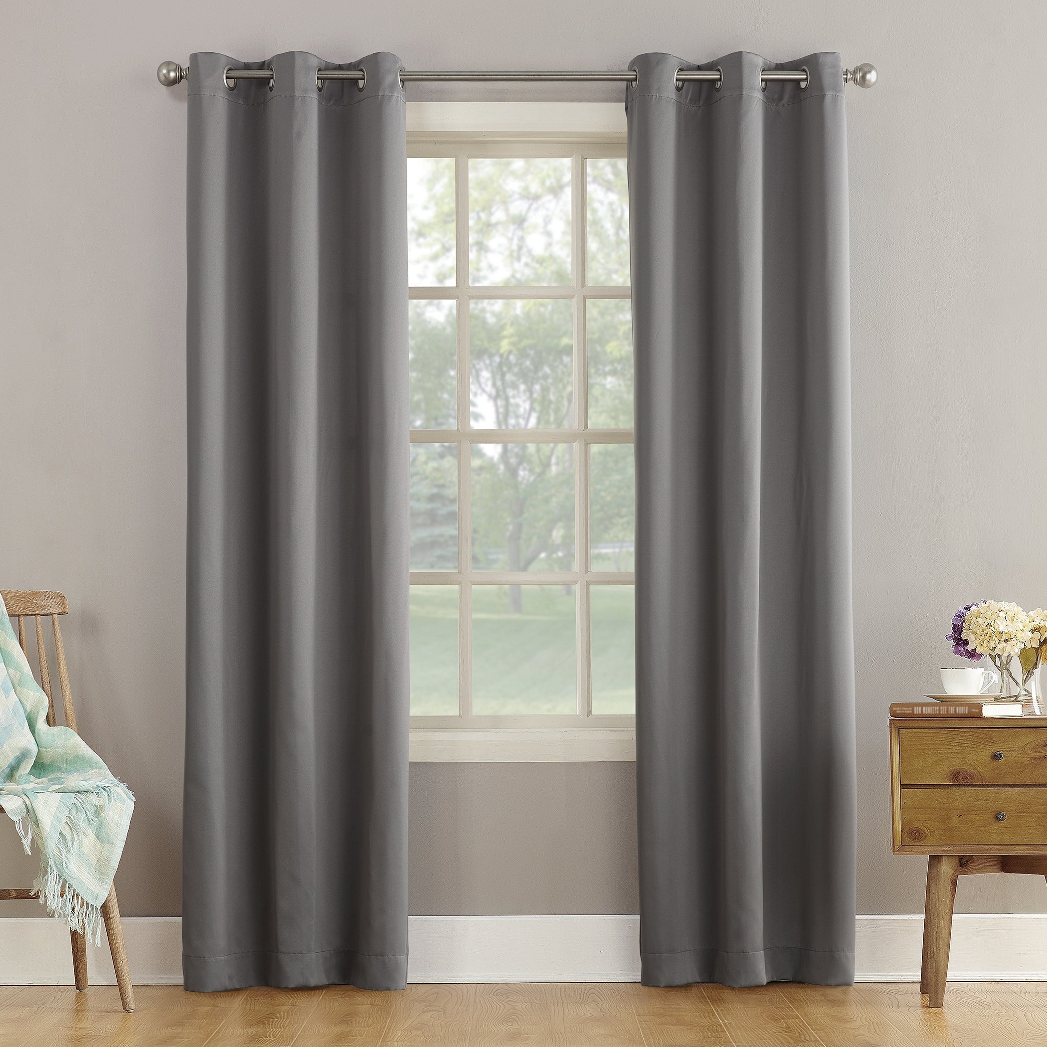 Sun Zero Talisha Grommet Room Darkening Window Curtain Panel