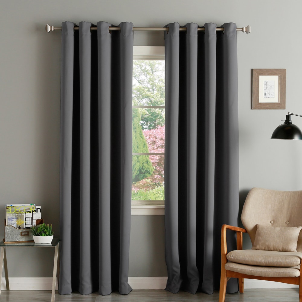 Aurora Home Thermal Insulated Blackout Grommet Top 84-inch Curtain Panel Pair - 52 x 84 - 52 x 84