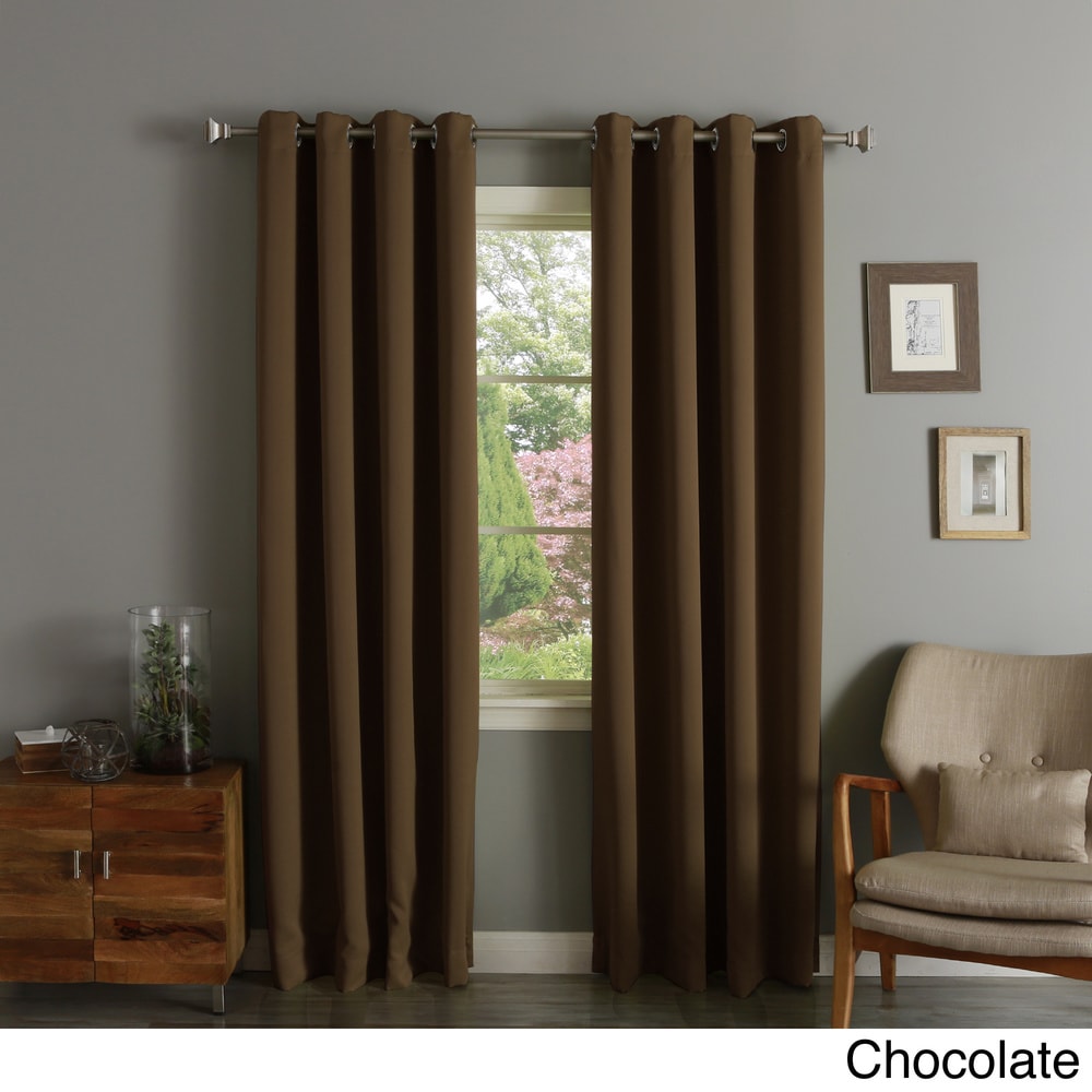 Aurora Home Silver Grommet Top 84-inch Blackout Curtain Pair - 52 x 84 - 52 x 84