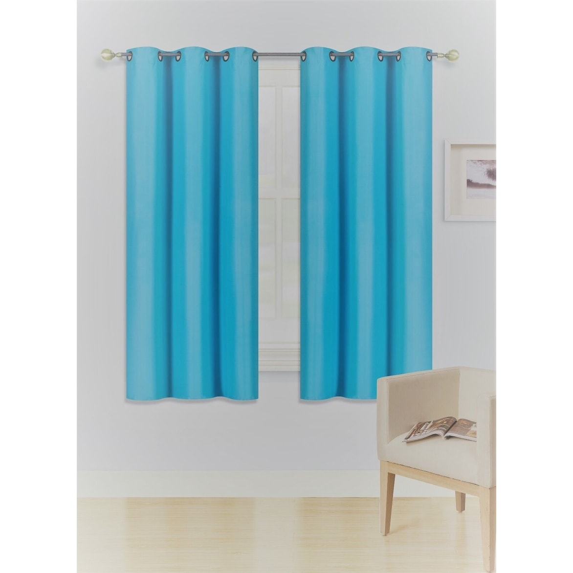 2 Pcs 63 Inch Heavy Insulated Blackout Curtain Panels