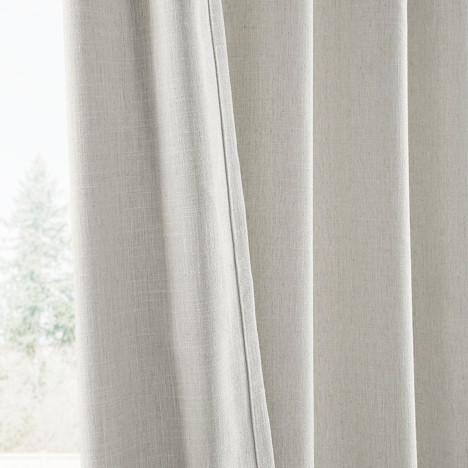 Exclusive Fabrics Simply Faux Linen Curtains - 2 Panels - Light Filtering Window Curtains