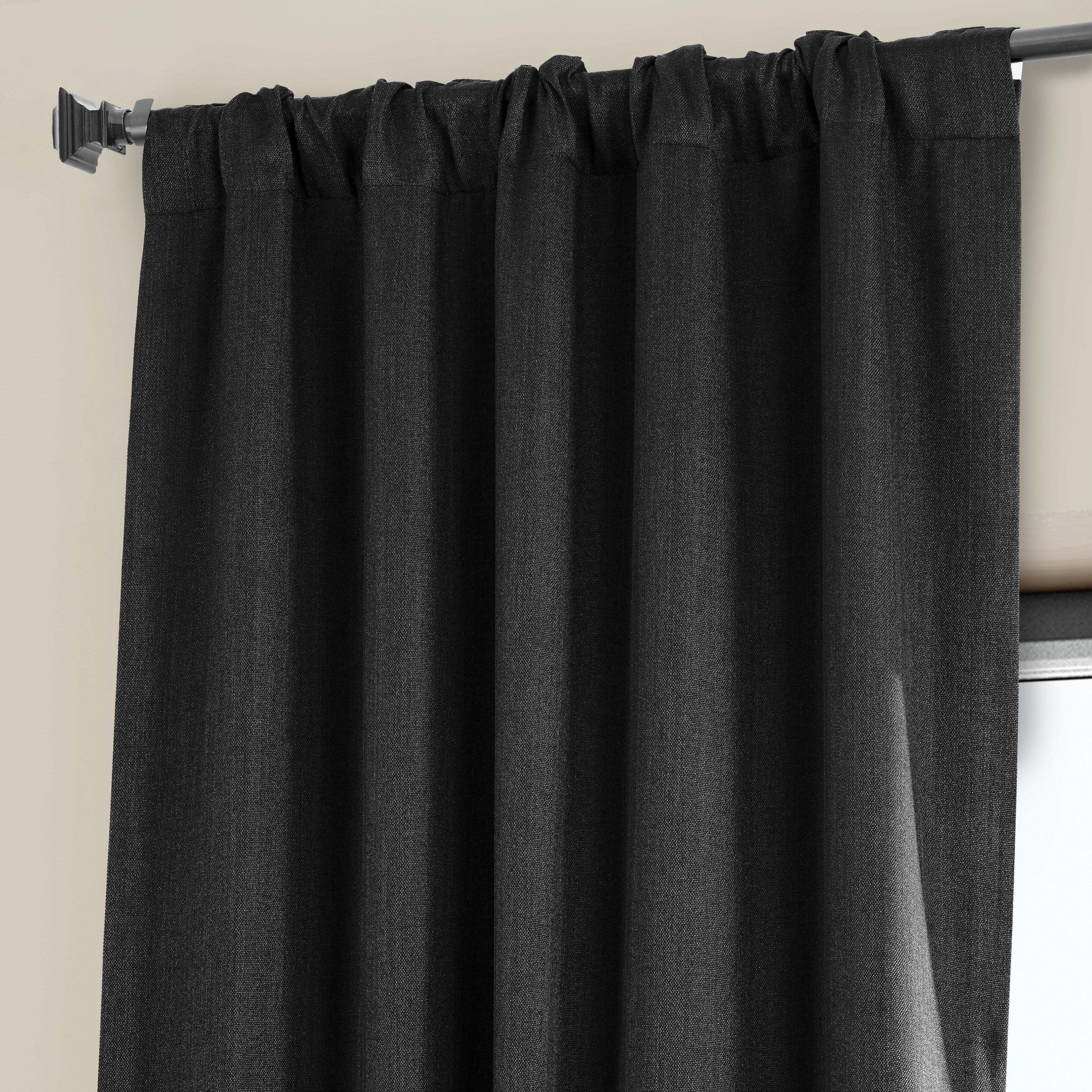 Exclusive Fabrics Faux Linen Room Darkening Curtain (1 Panel)