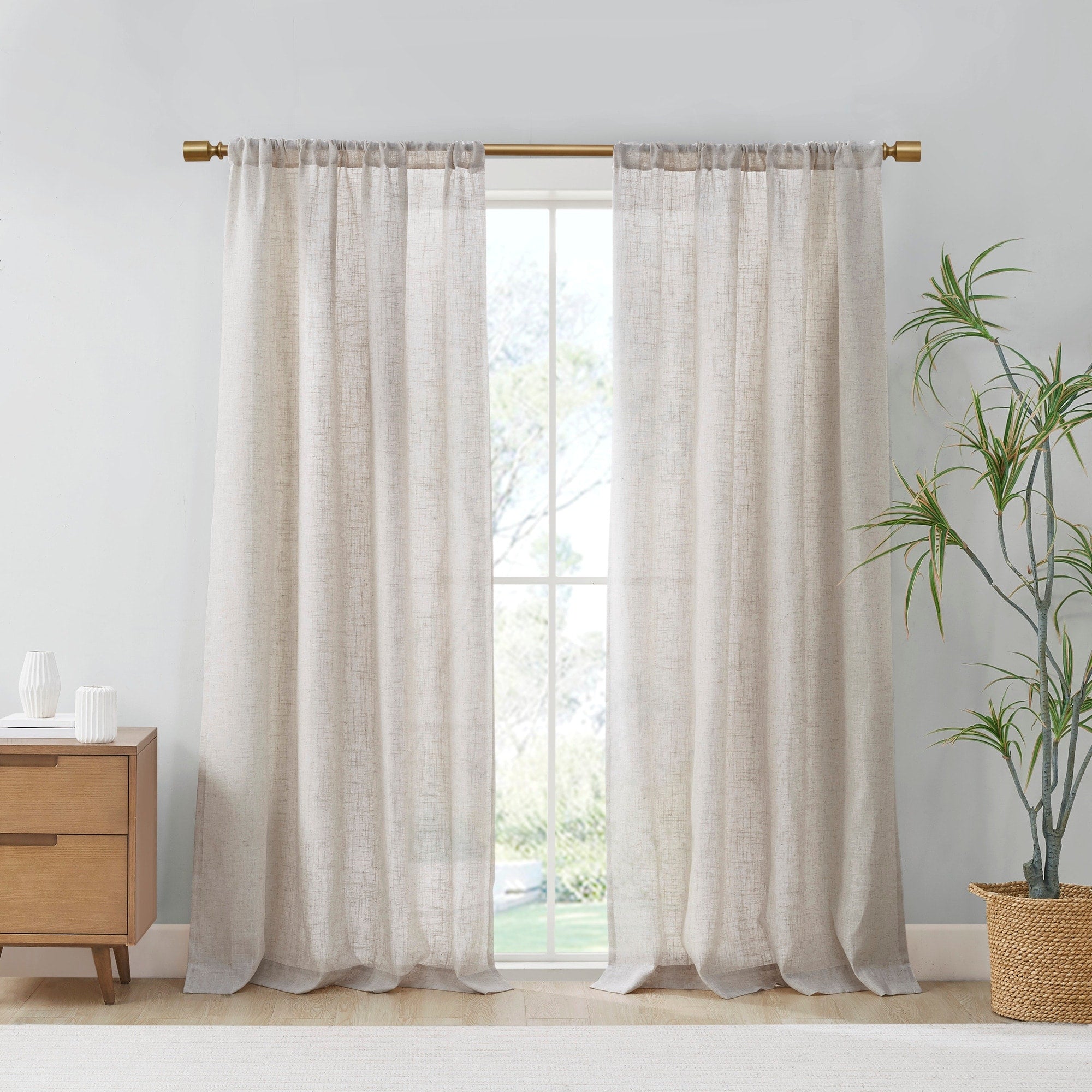 Madison Park Suvi Linen Blend Light Filtering Curtain Panel Pair