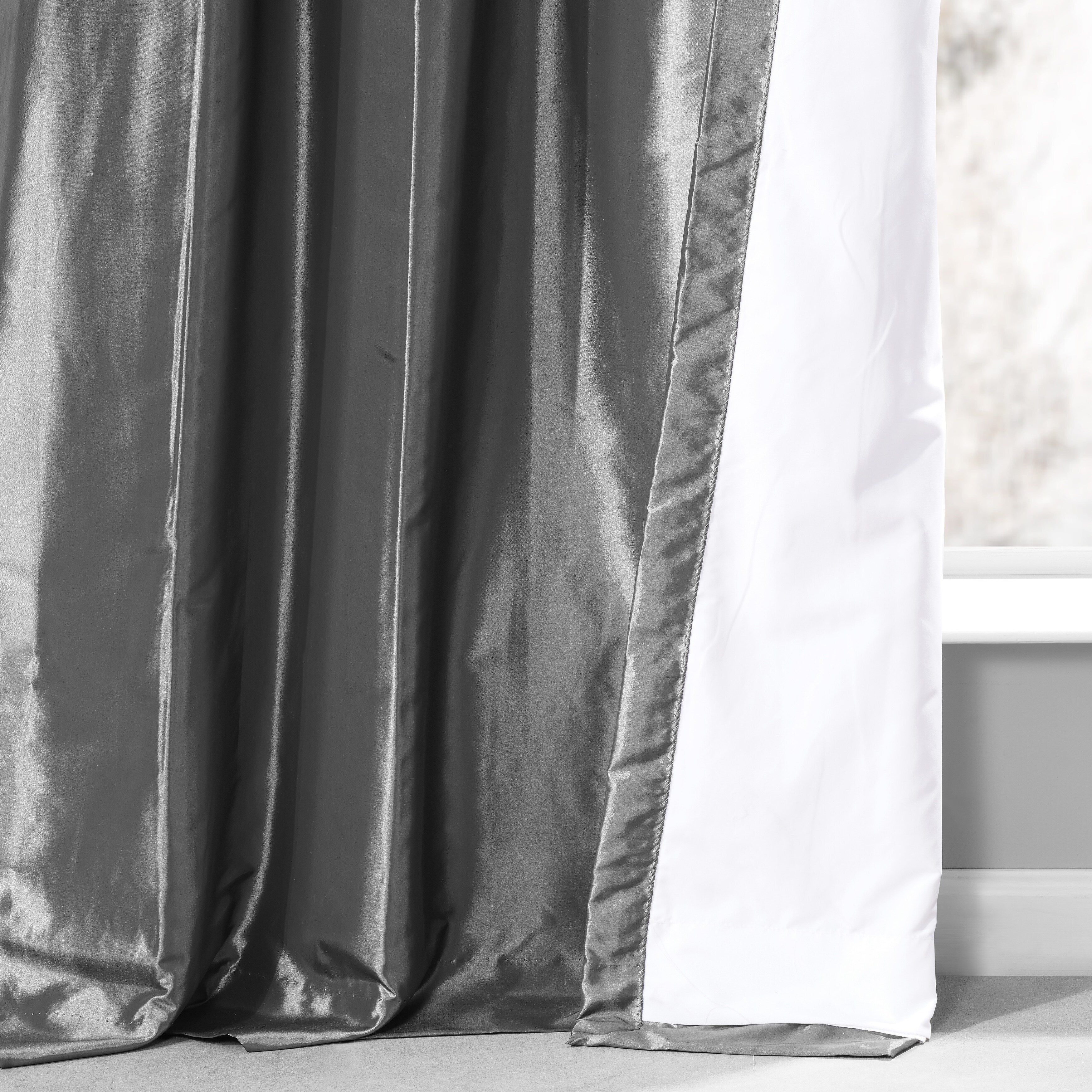 Exclusive Fabrics Single Ruched Faux Solid Taffeta Curtain (1 Panel)