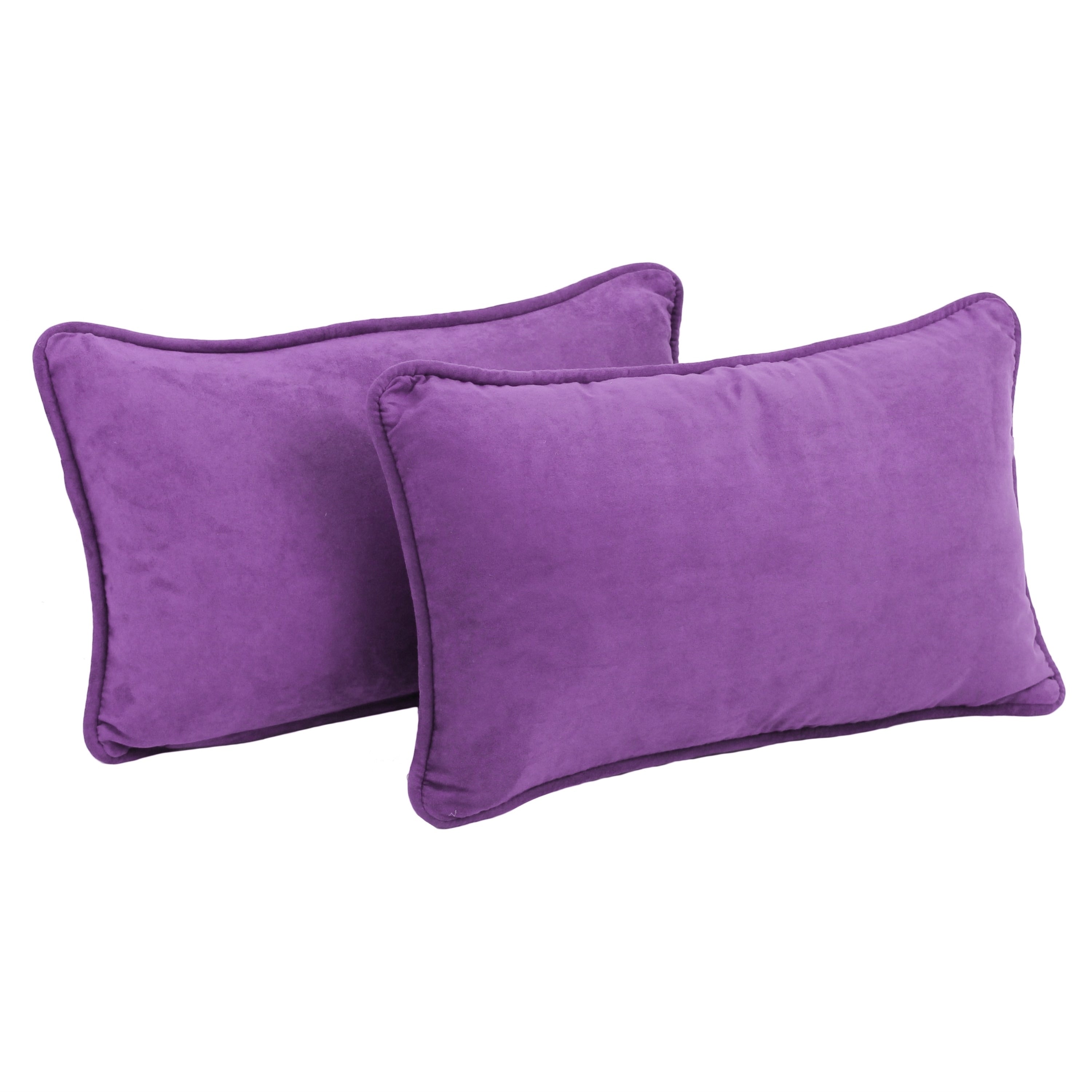 20-inch by 12-inch Microsuede Lumbar Throw Pillows (Set of 2)