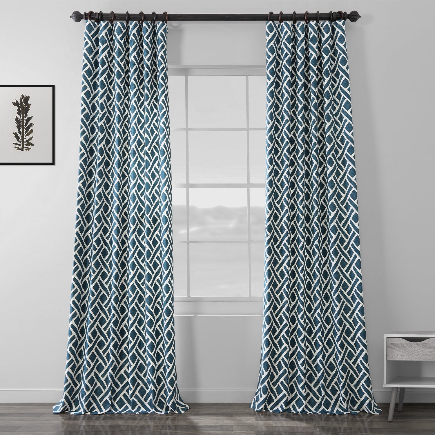 Exclusive Fabrics Martinique Geo Contemporary Cotton Room Darkening Curtain (1 Panel)